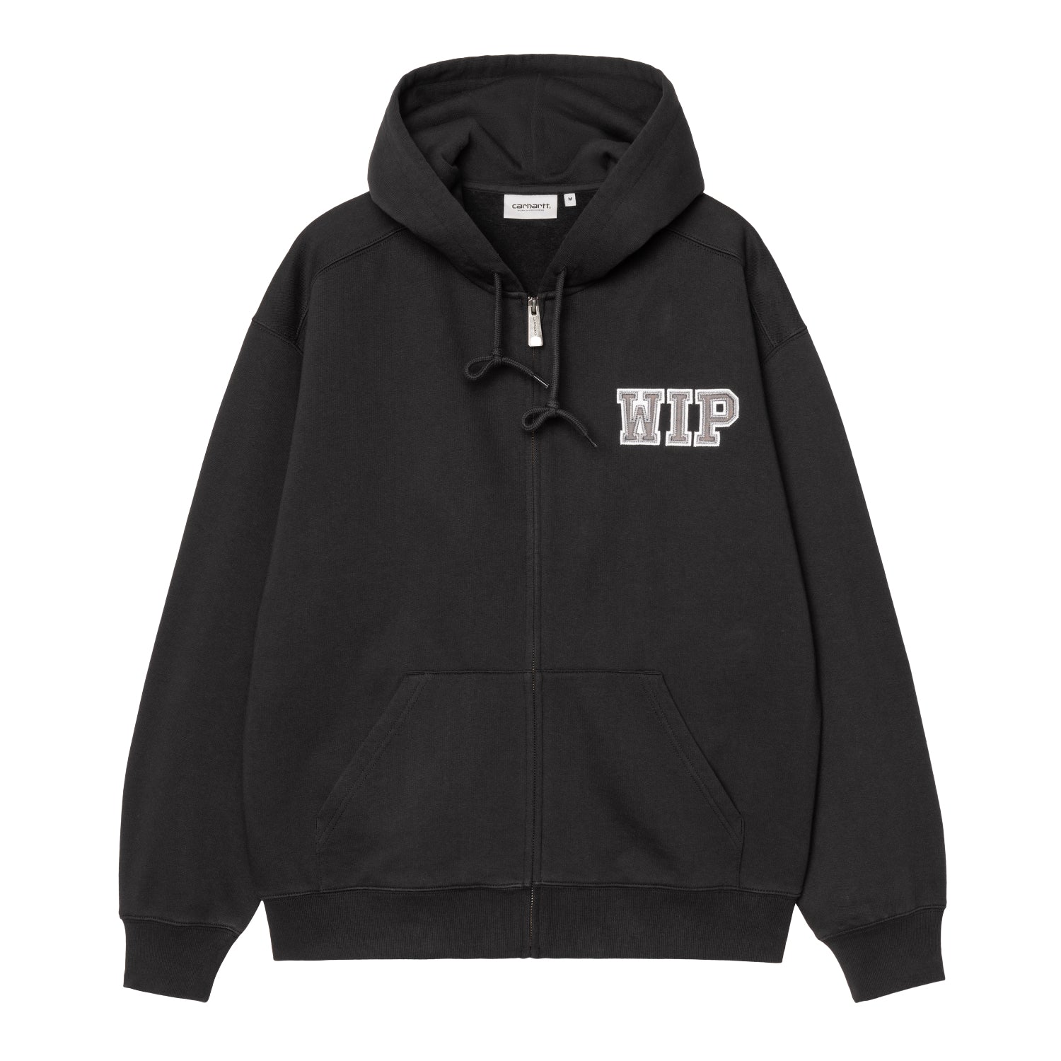 HOODED MINI WIP SWEAT JACKET - Black (stone washed)