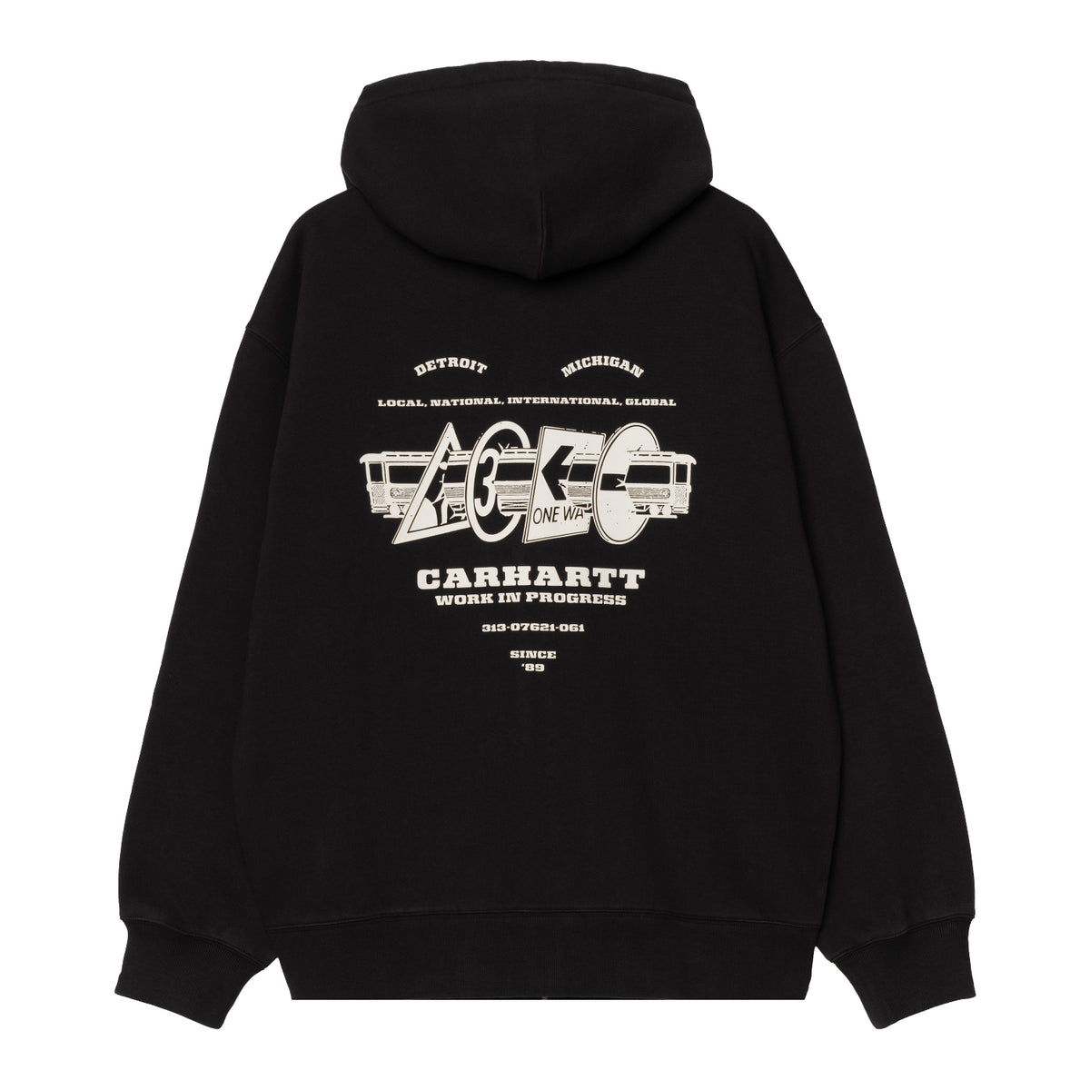HOODED RUNAWAY SWEAT JACKET - Black / Wax (stone washed) 6