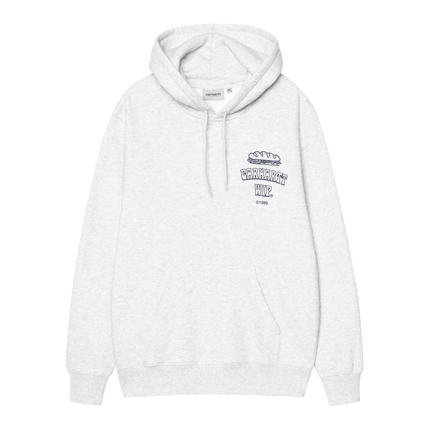 HOODED SANDWICH SWEAT - Ash Heather / Blue