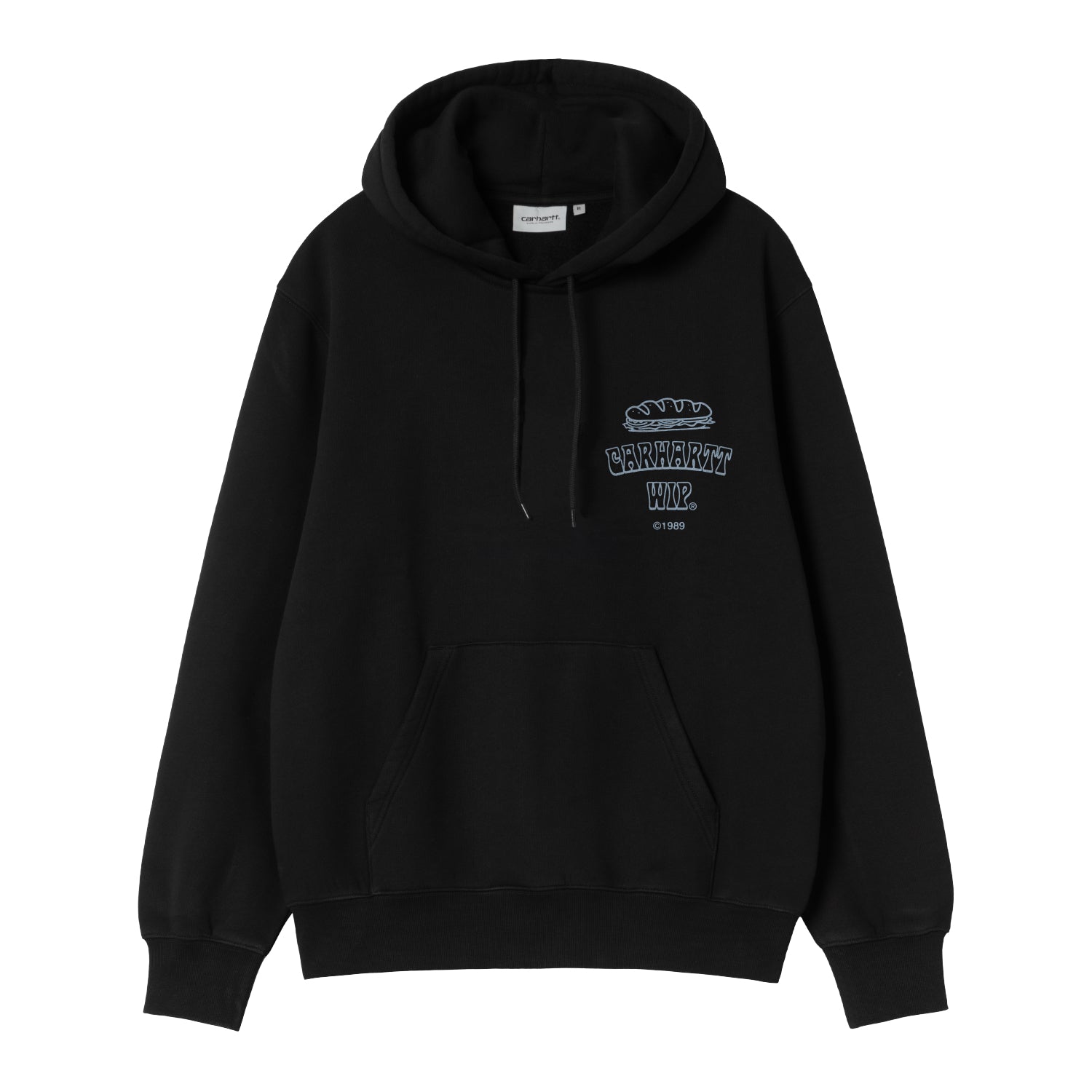 HOODED SANDWICH SWEAT - Black / Blue Fog 1