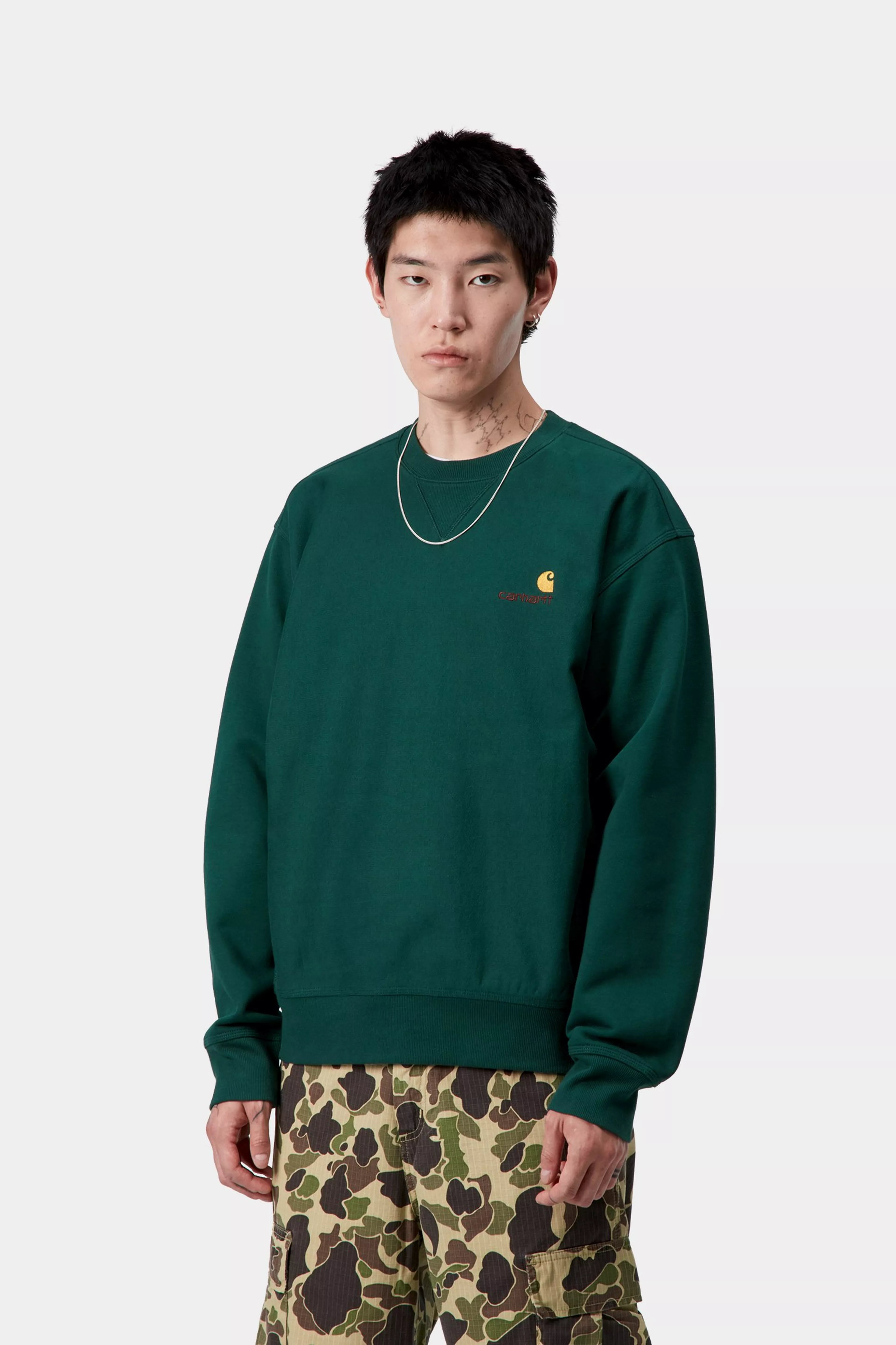 AMERICAN SCRIPT SWEAT - Dark Fir