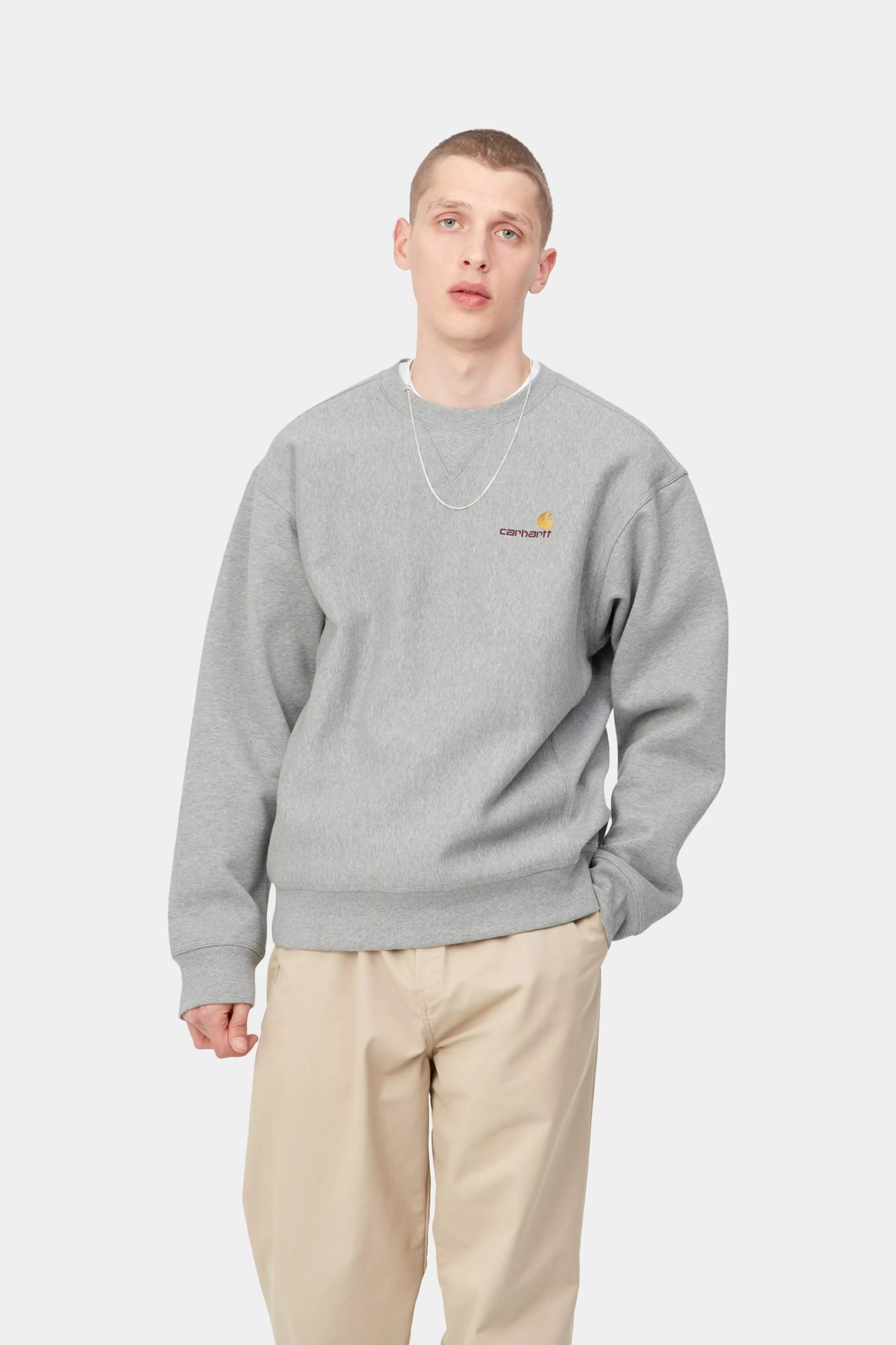 AMERICAN SCRIPT SWEAT - Grey Heather