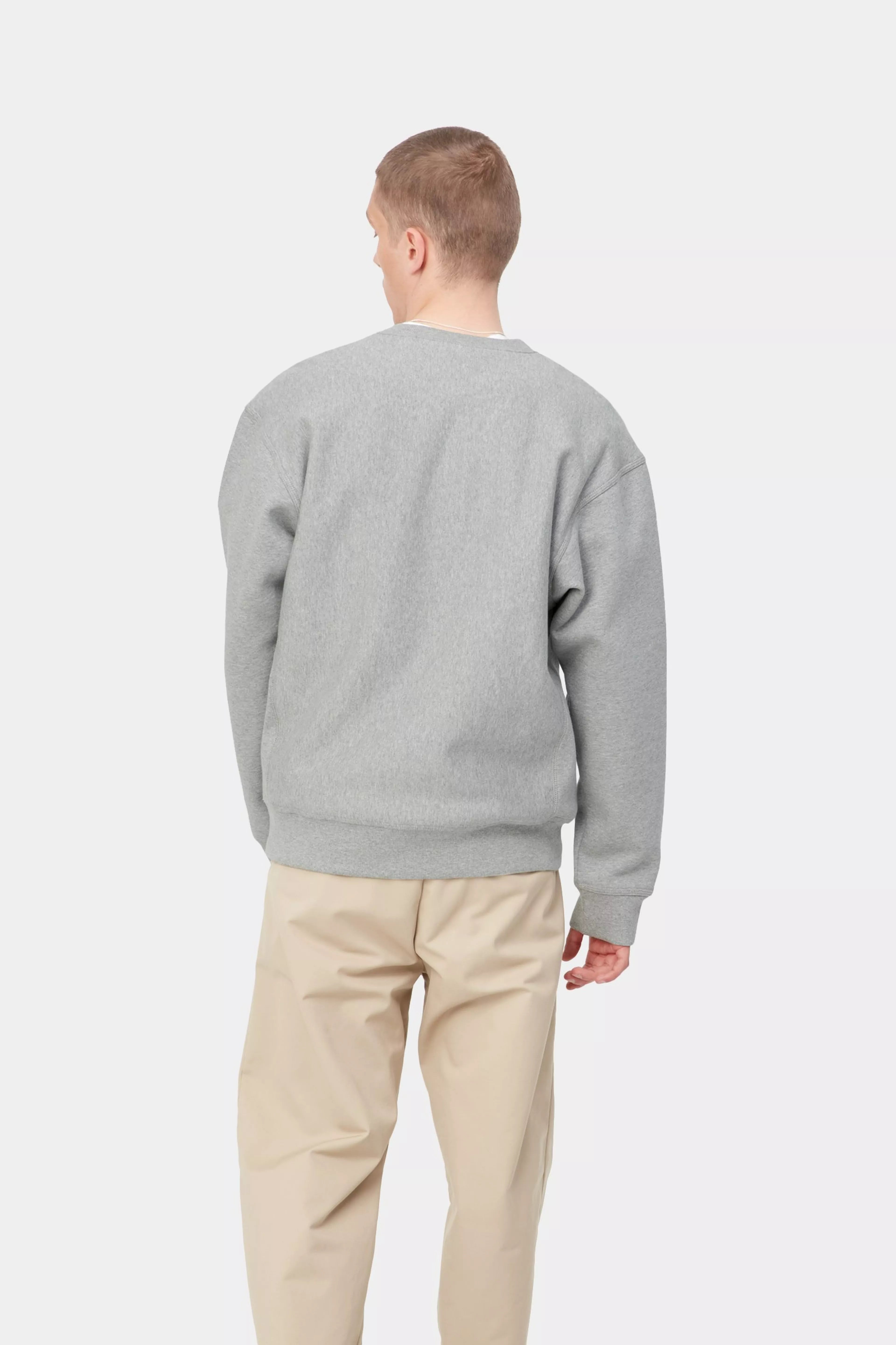 AMERICAN SCRIPT SWEAT - Grey Heather