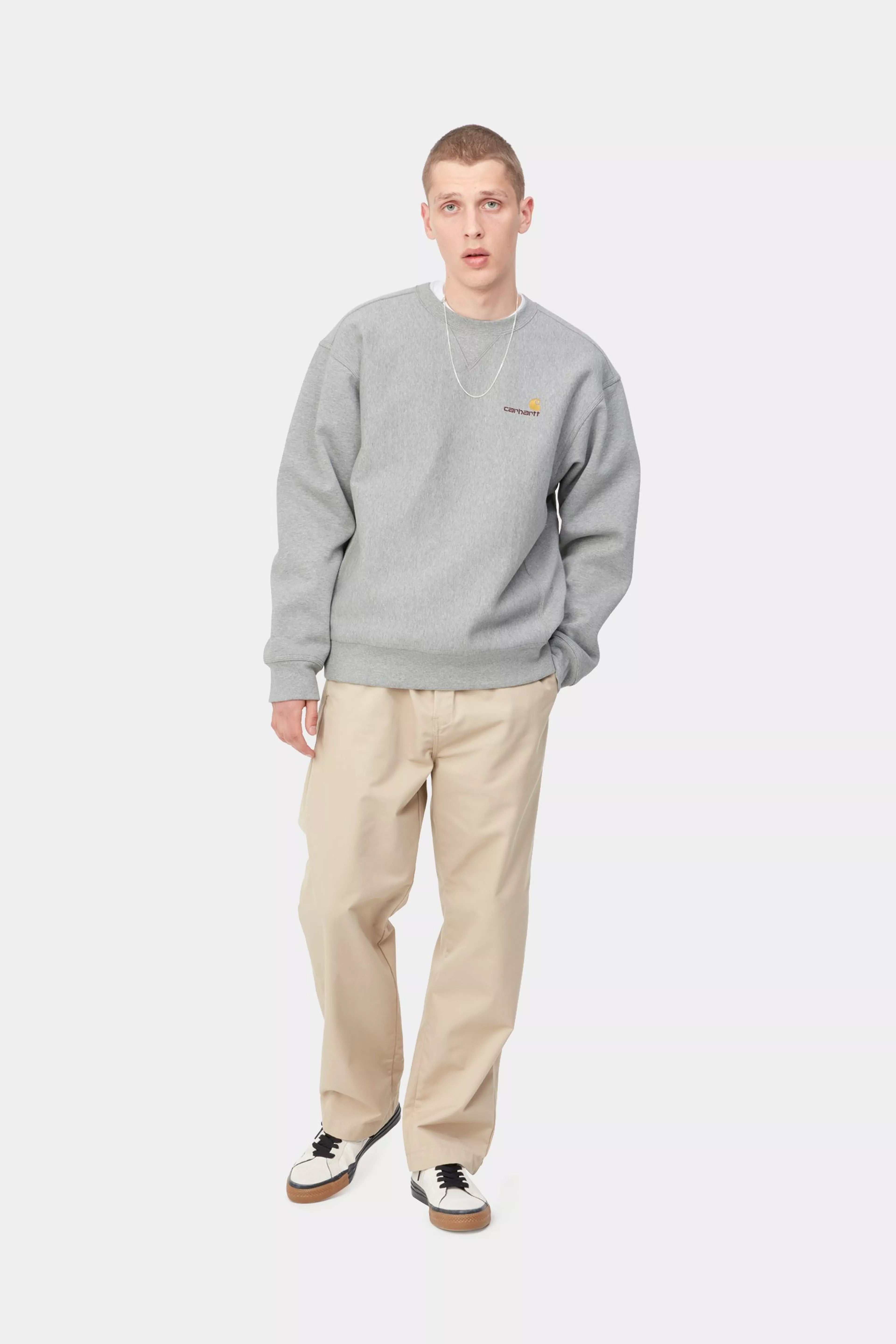 AMERICAN SCRIPT SWEAT - Grey Heather