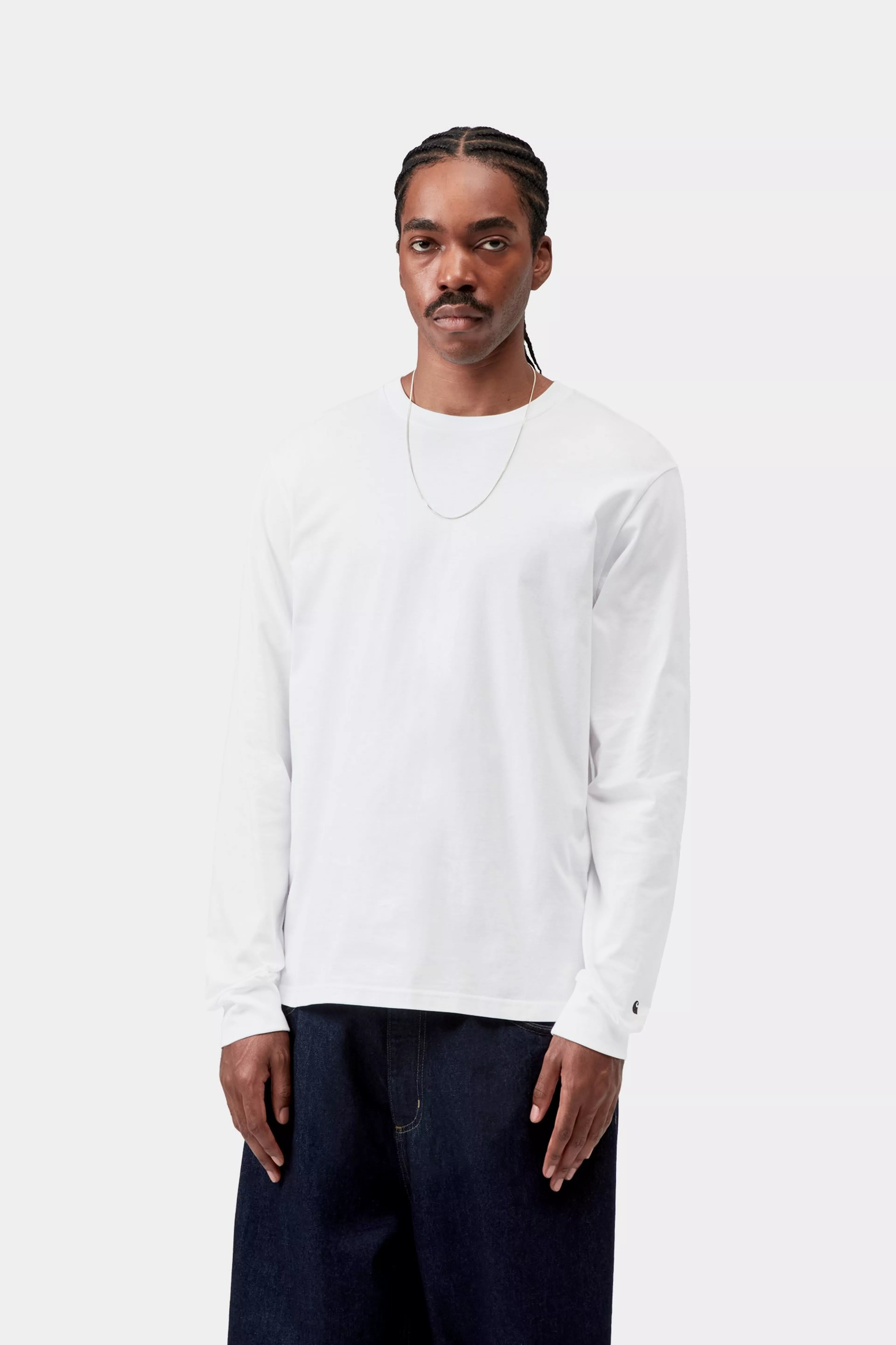 L/S BASE T-SHIRT - White / Black 2