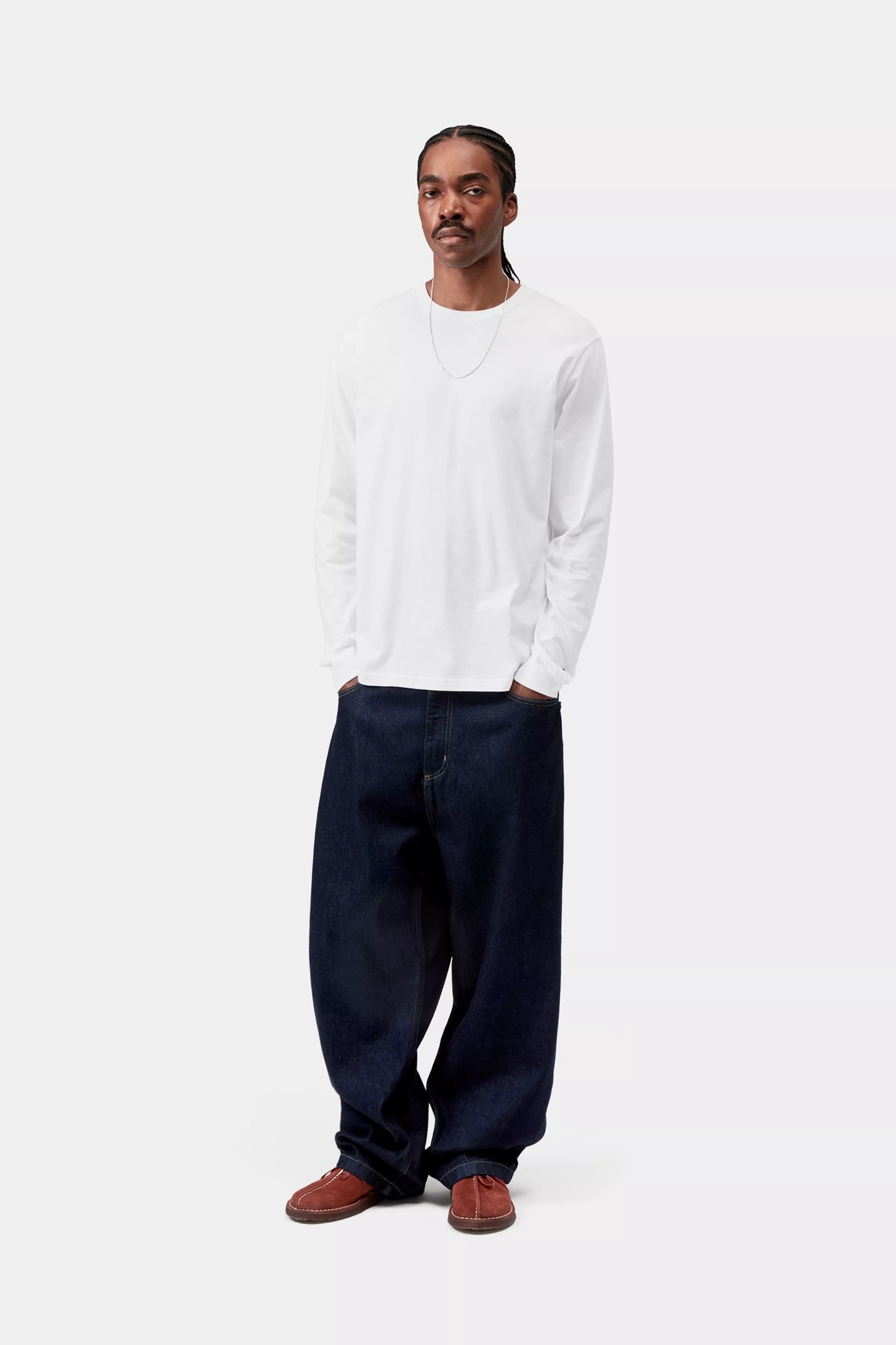 L/S BASE T-SHIRT - White / Black 4
