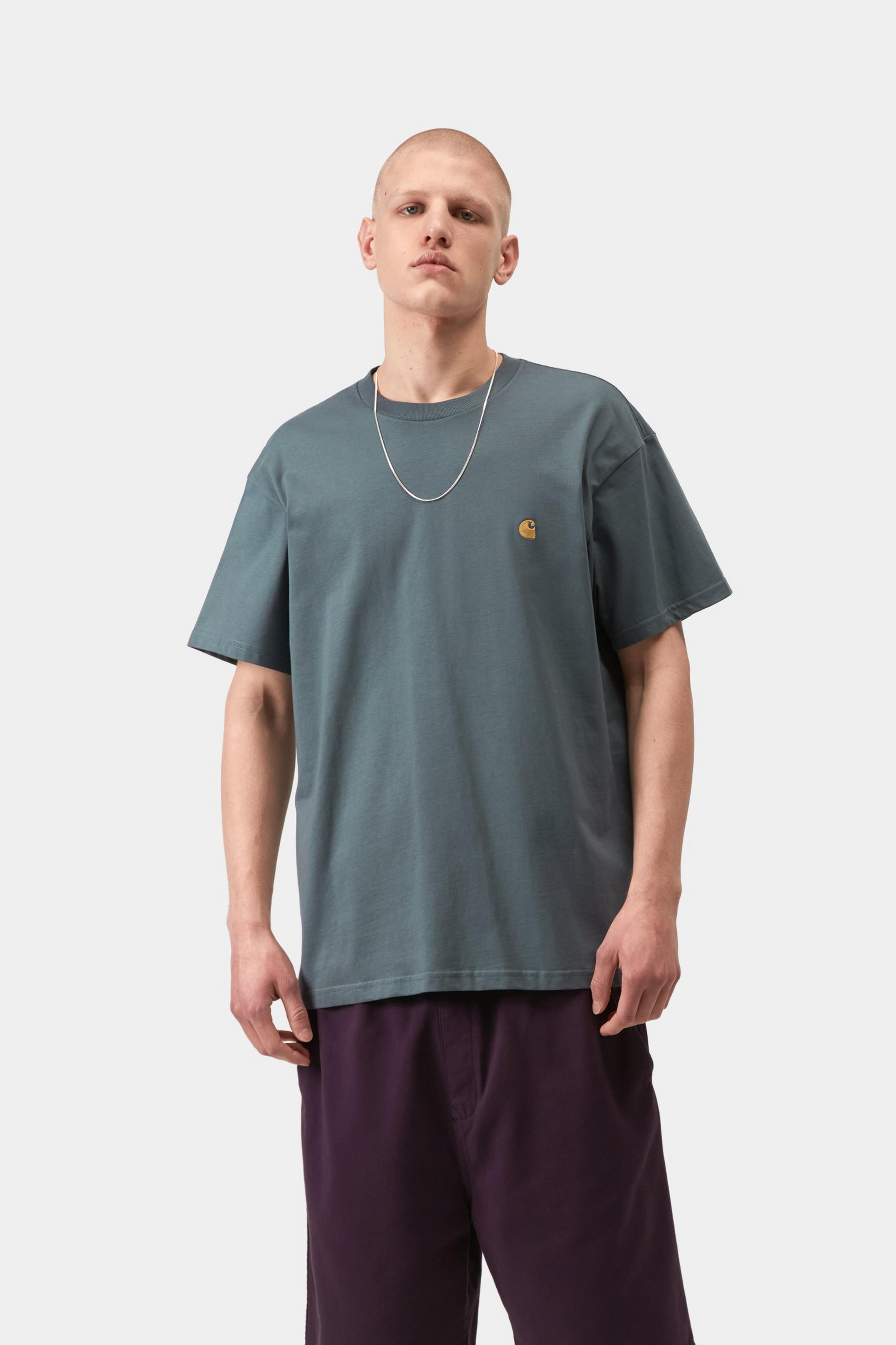 S/S Chase T-Shirt - Cozy Blue / Gold 2
