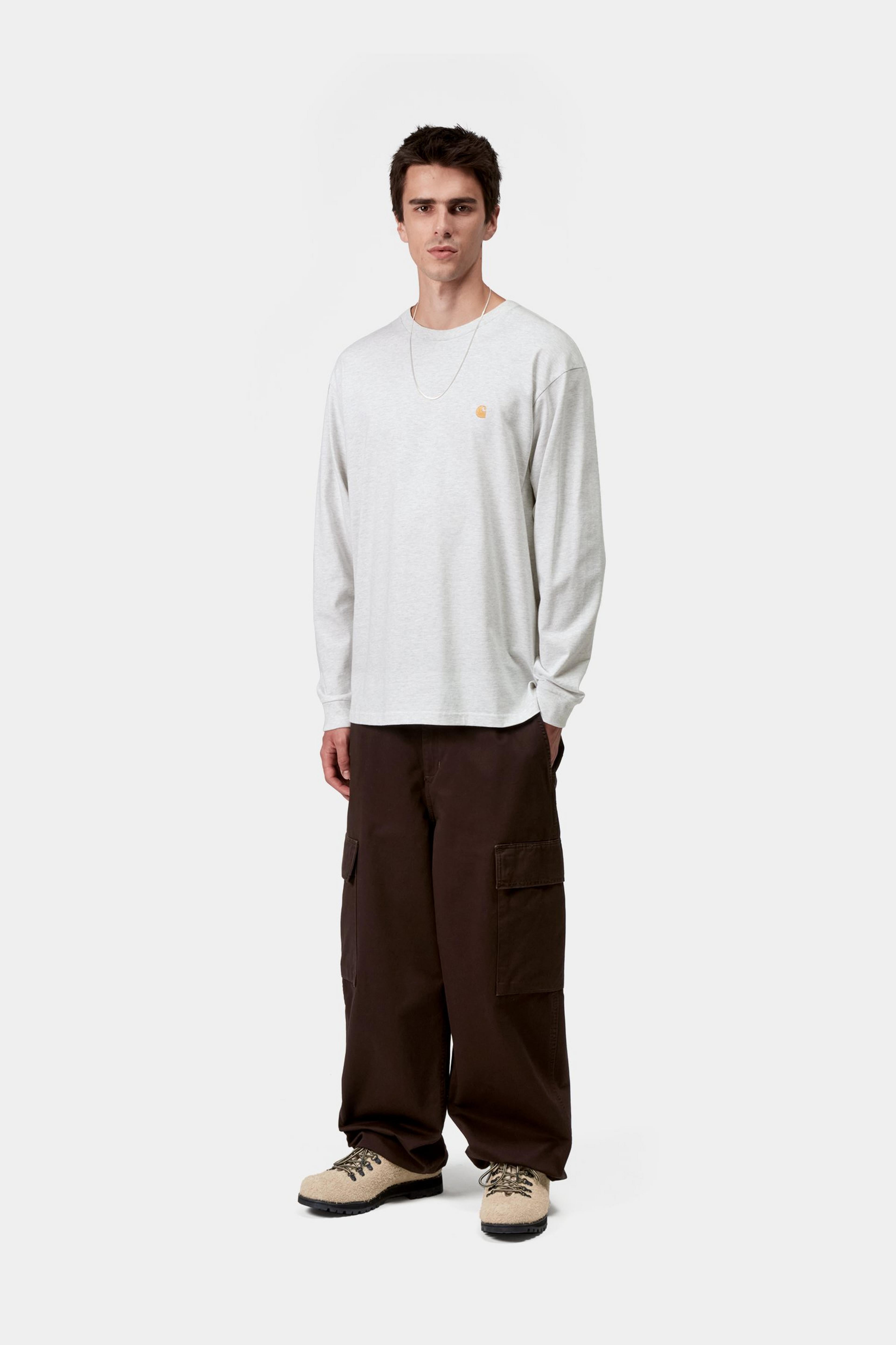 L/S Chase T-Shirt - Ash Heather / Gold
