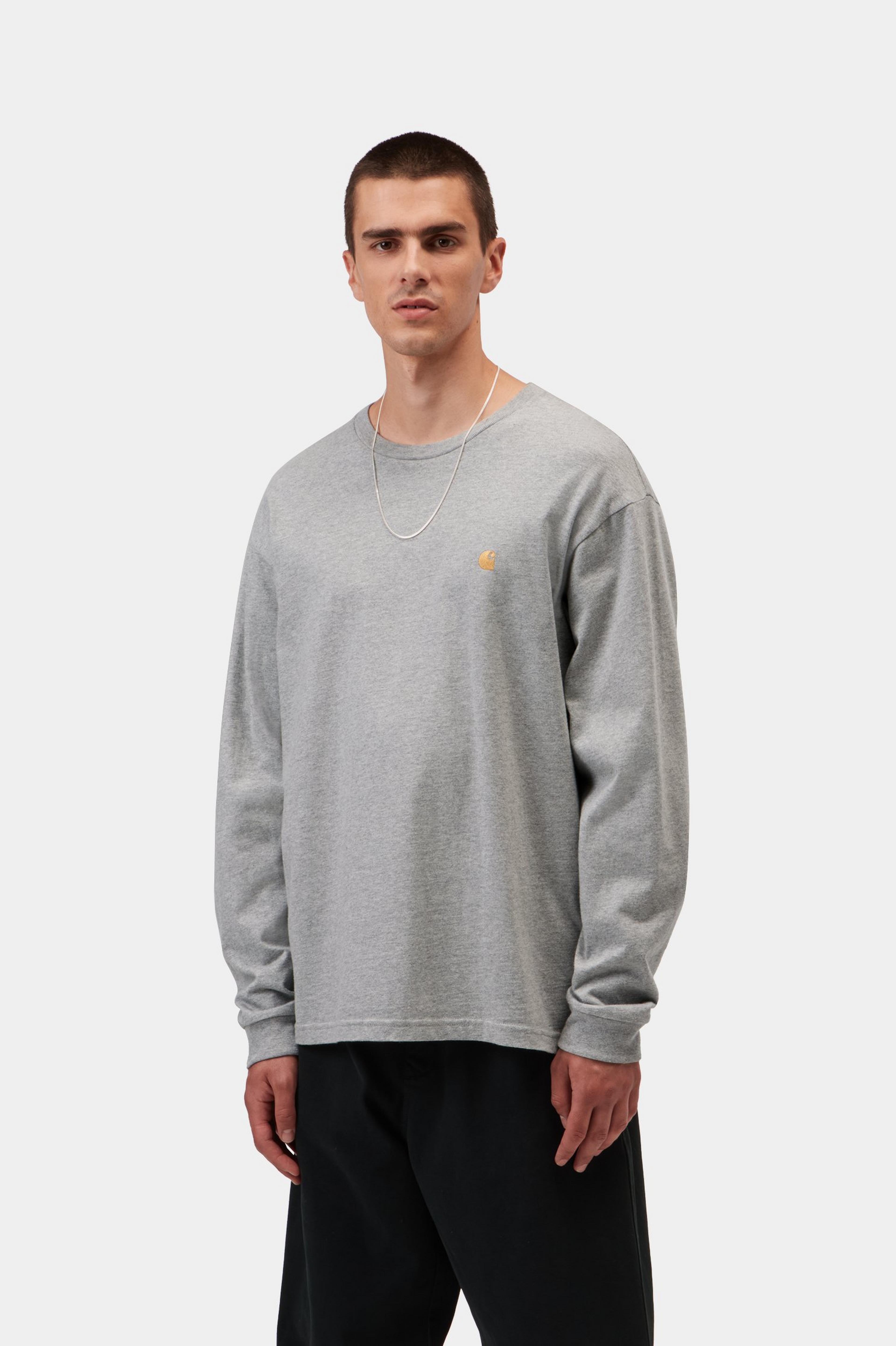L/S Chase T-Shirt - Grey Heather / Gold