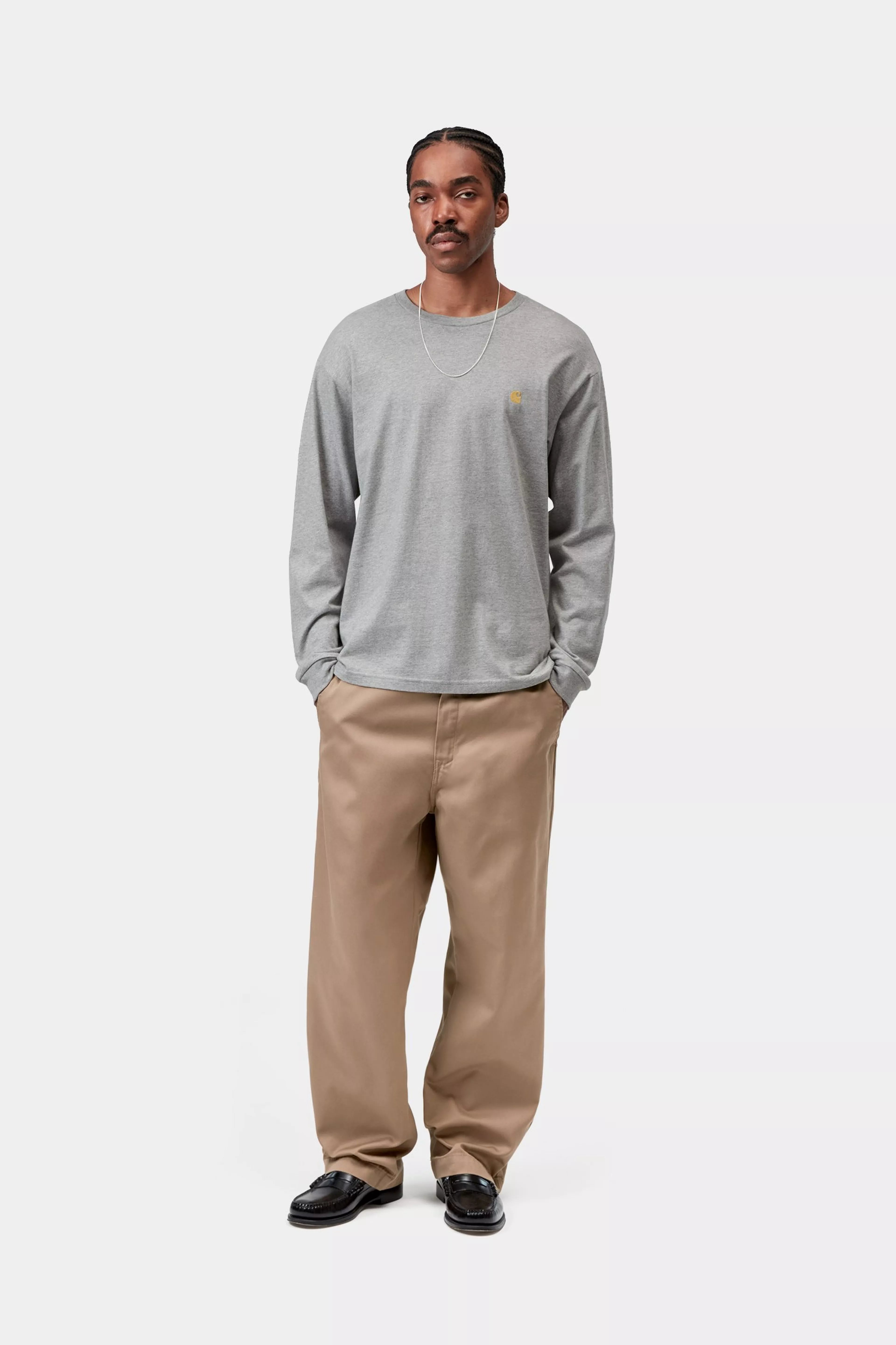 L/S Chase T-Shirt - Grey Heather / Gold 4