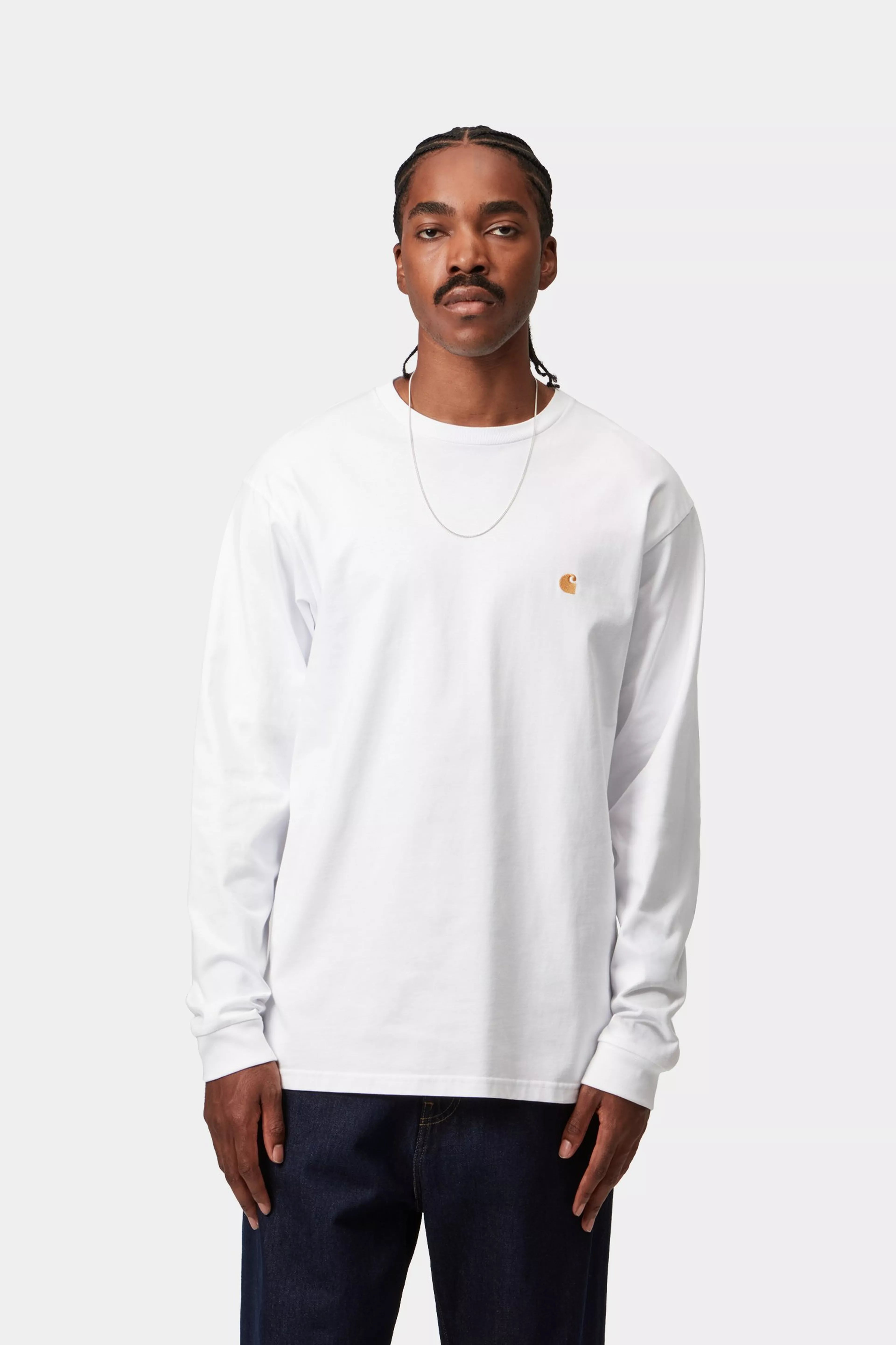 L/S Chase T-Shirt - White / Gold 2