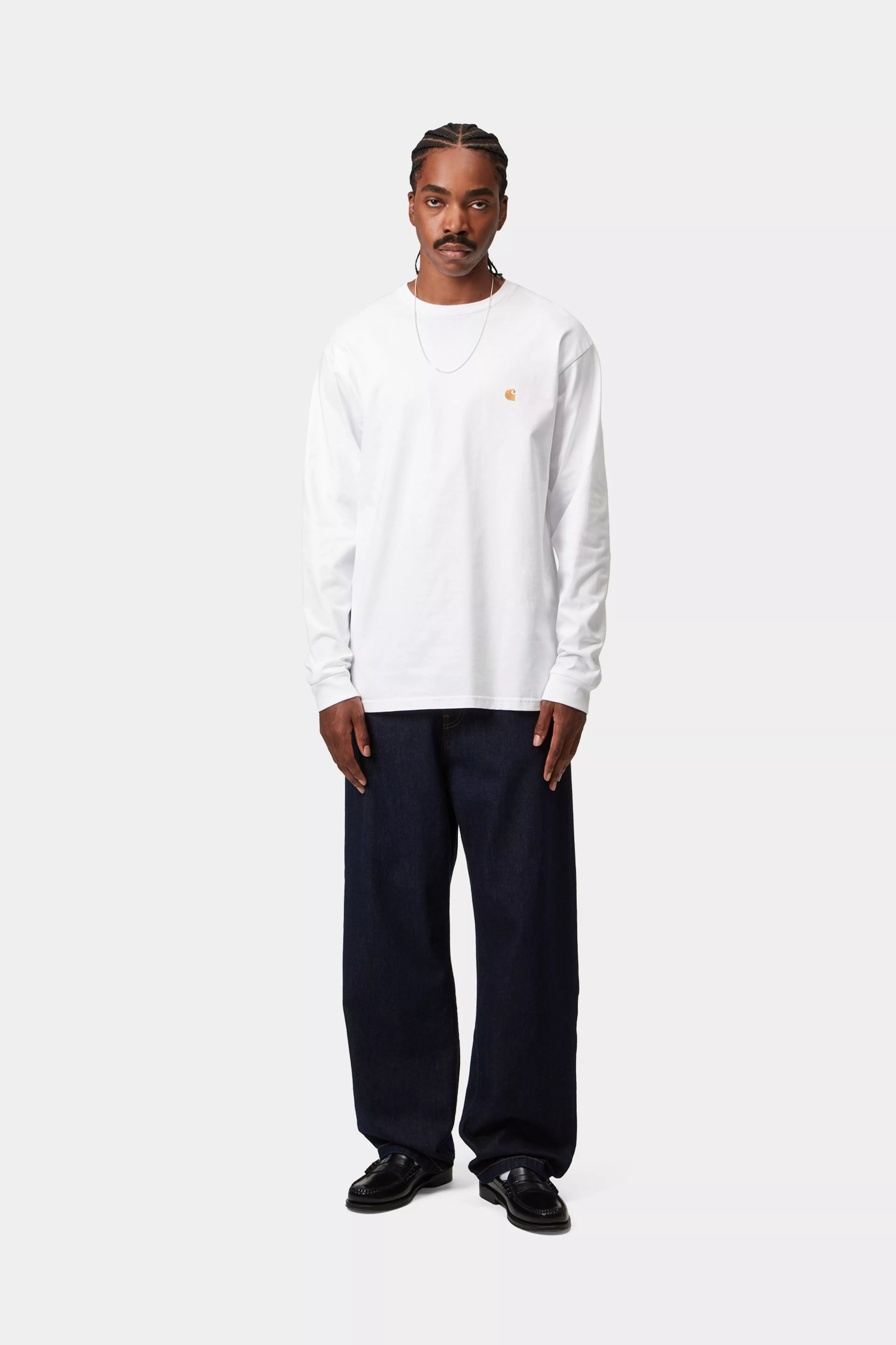 L/S Chase T-Shirt - White / Gold