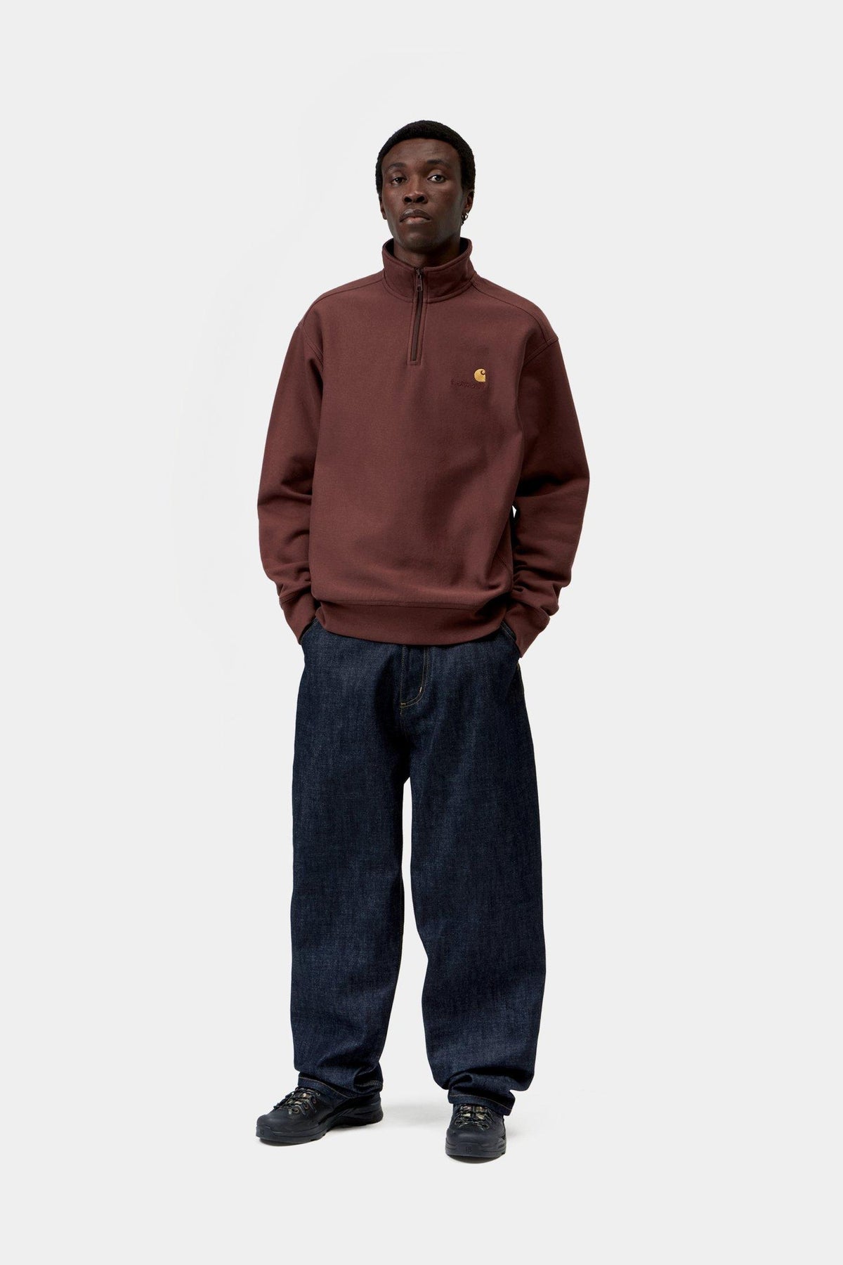 Half Zip American Script Sweatshirt - Amarone
