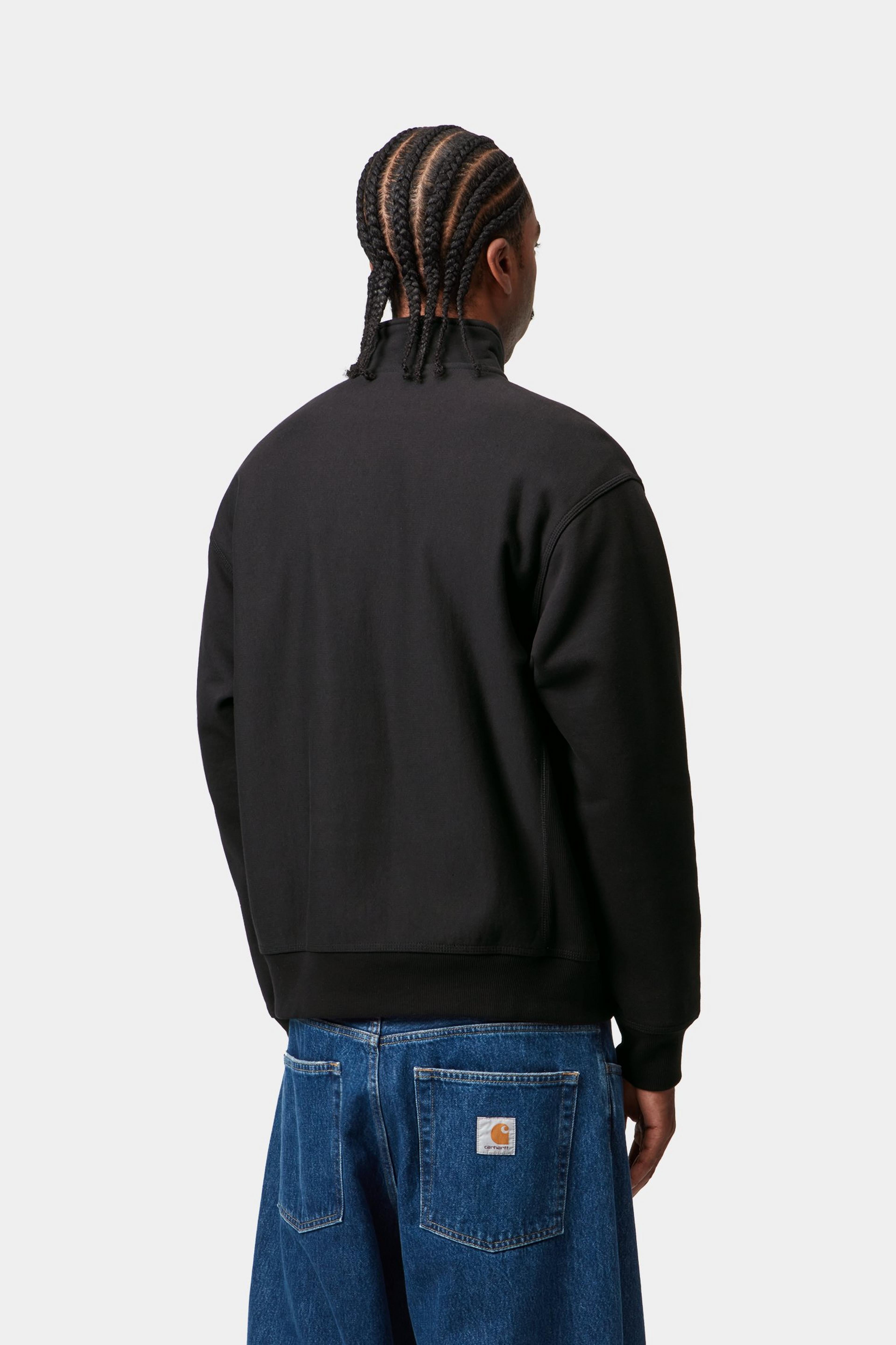 Half Zip American Script Sweat - Black