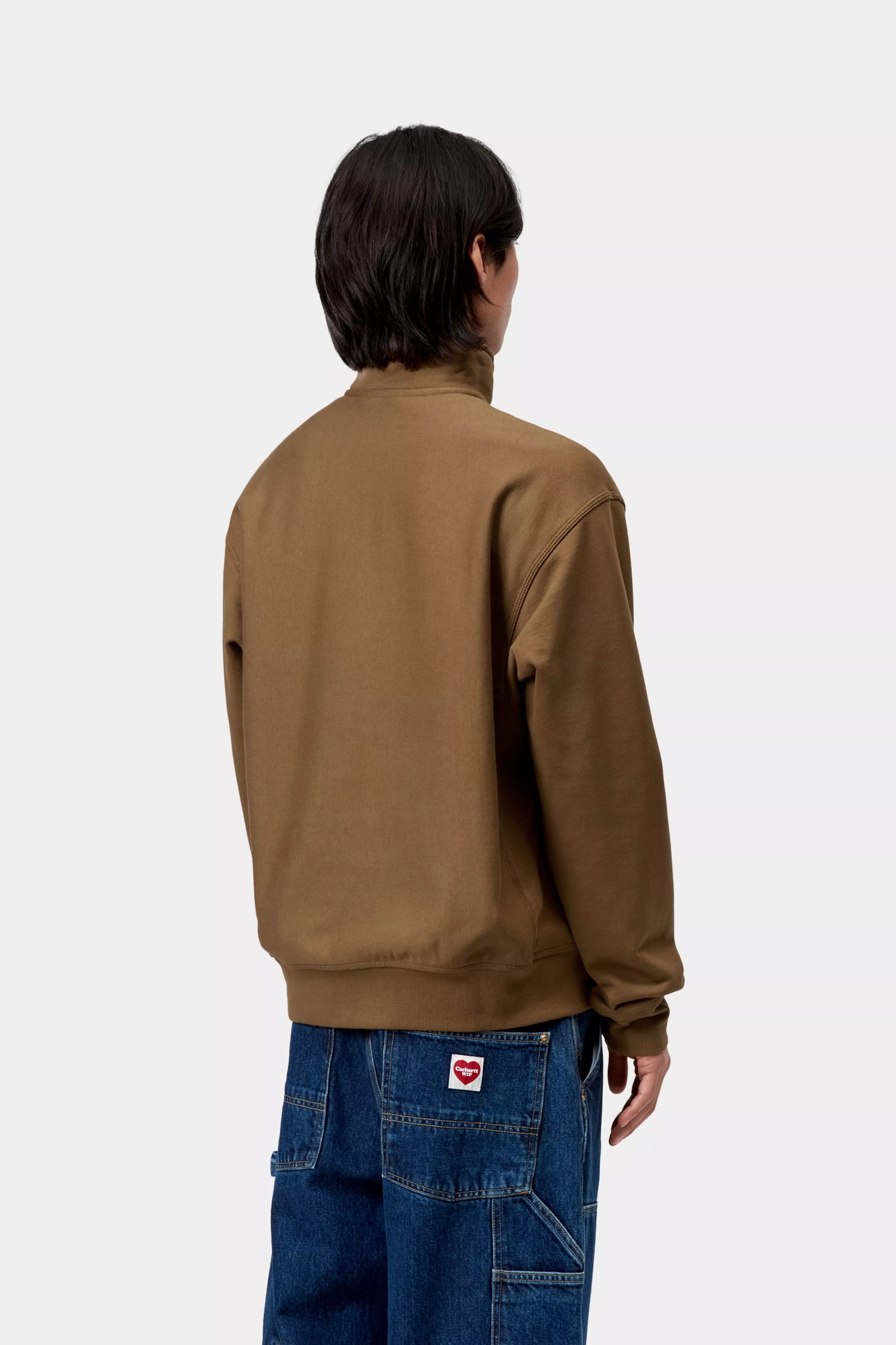 HALF ZIP AMERICAN SCRIPT SWEAT - Hamilton Brown