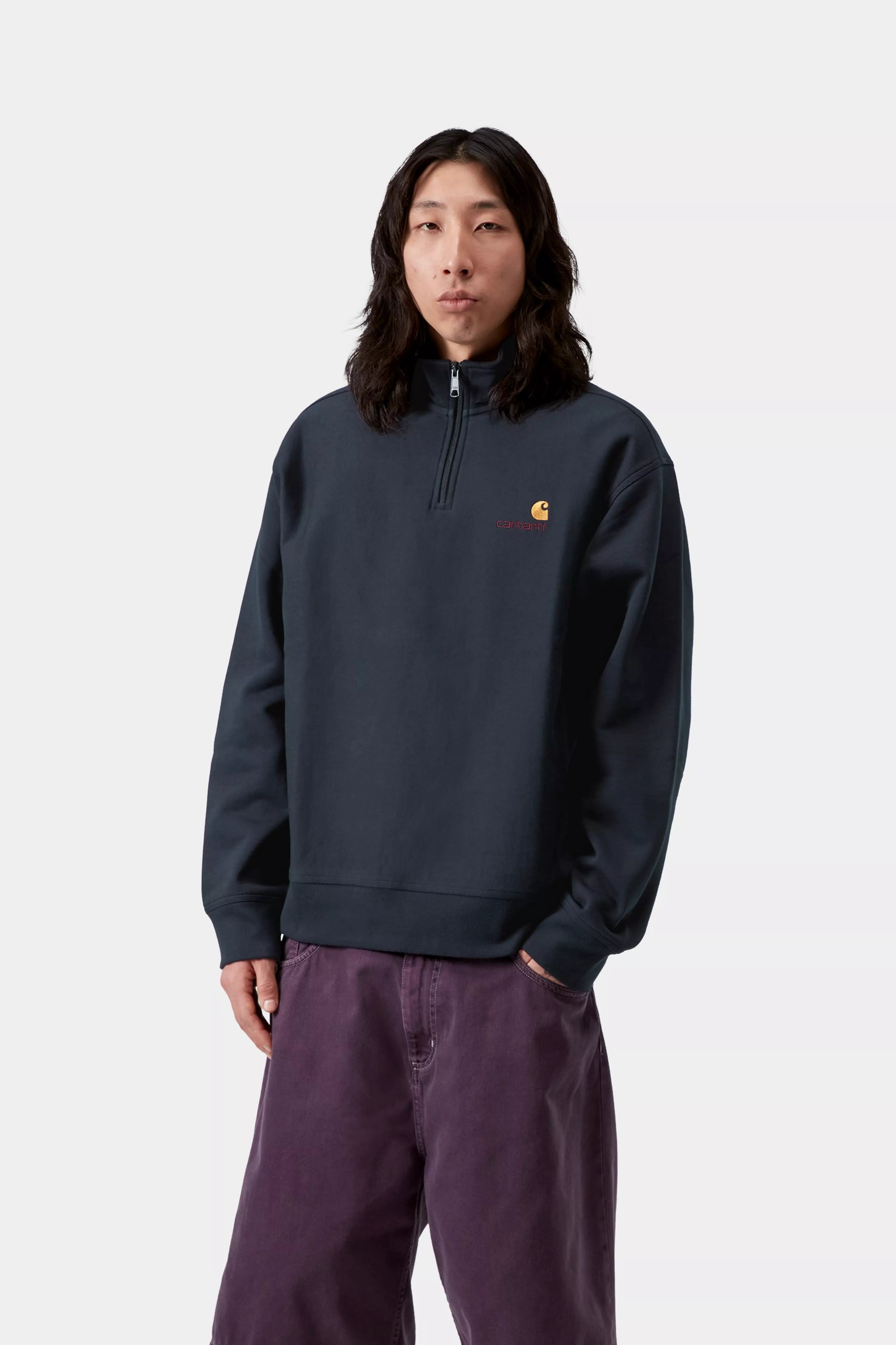 carhartt ハーフジップ XLサイズ ネイビー ハーフジップアメリカン 