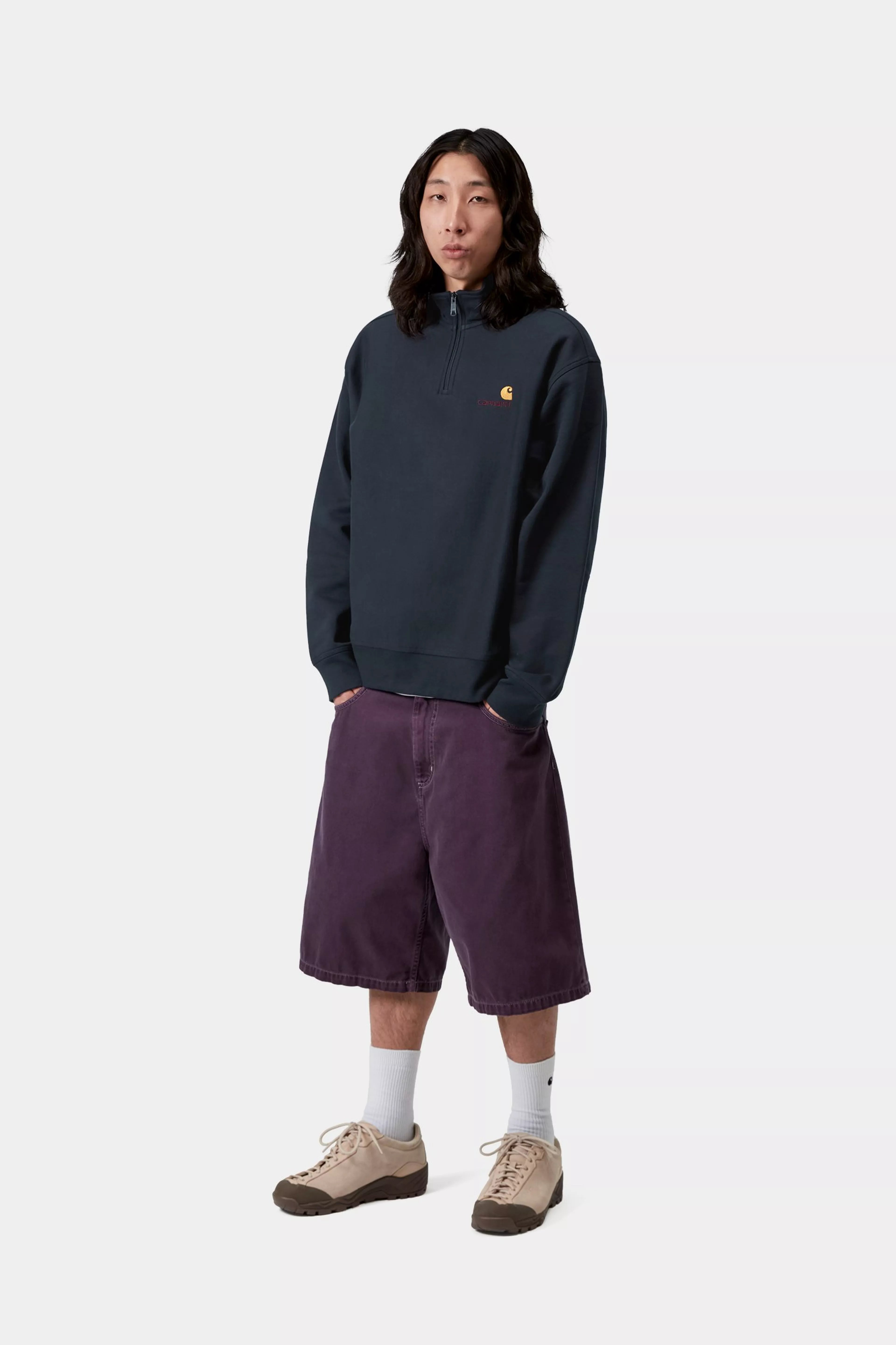 Half Zip American Script Sweat - Deep Night