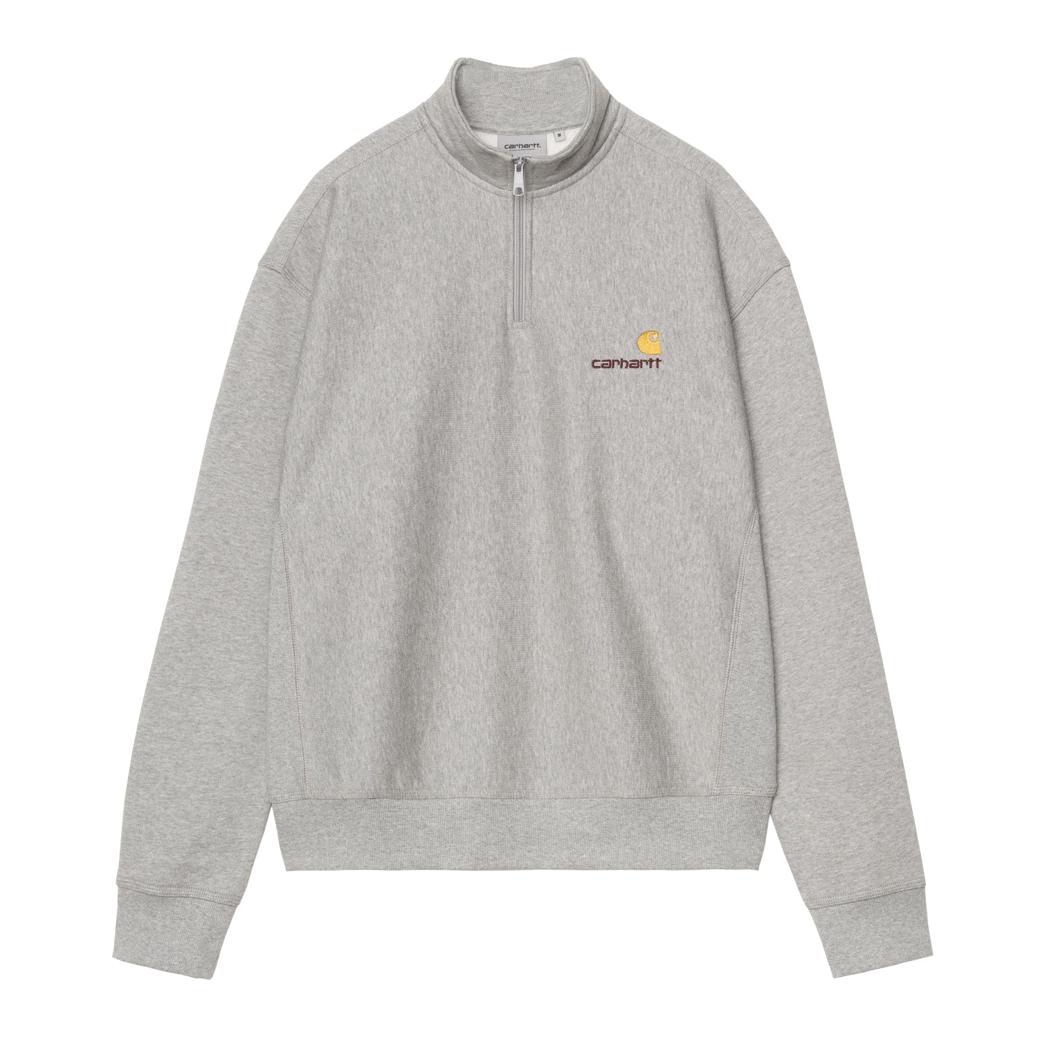 Half Zip American Script Sweat - Grey Heather