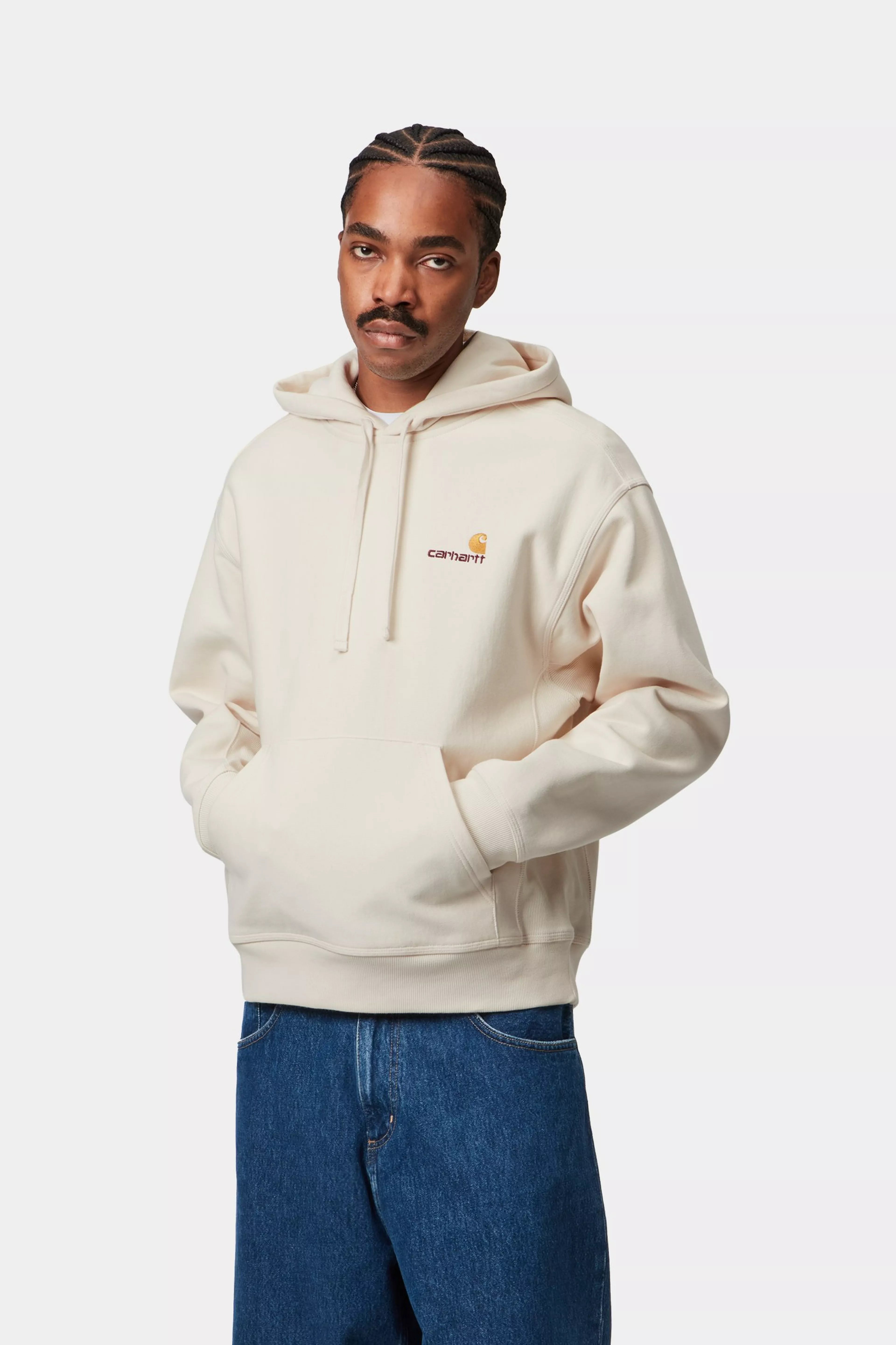 Hooded American Script Sweat - Natural 2