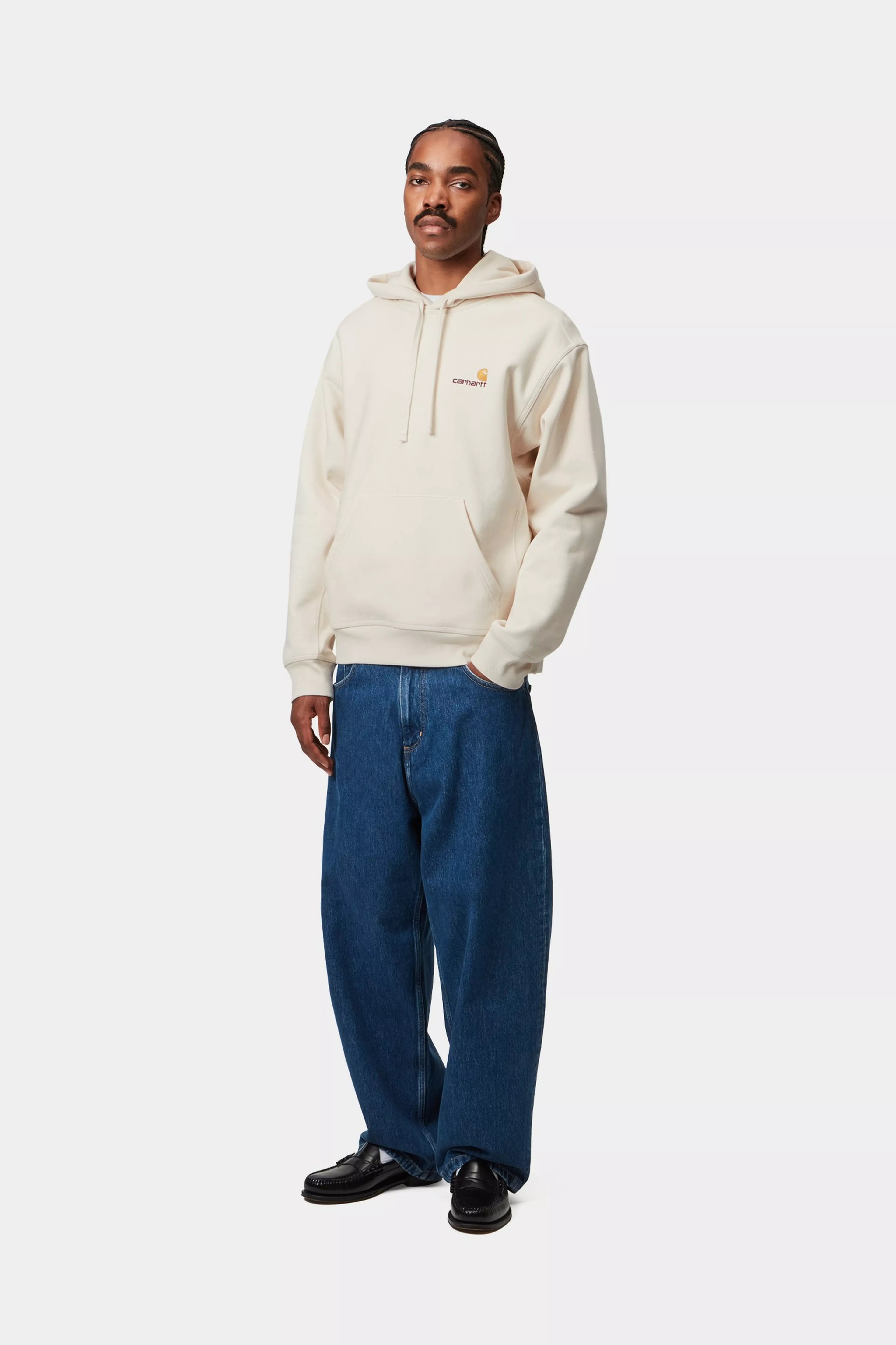 Hooded American Script Sweat - Natural 4
