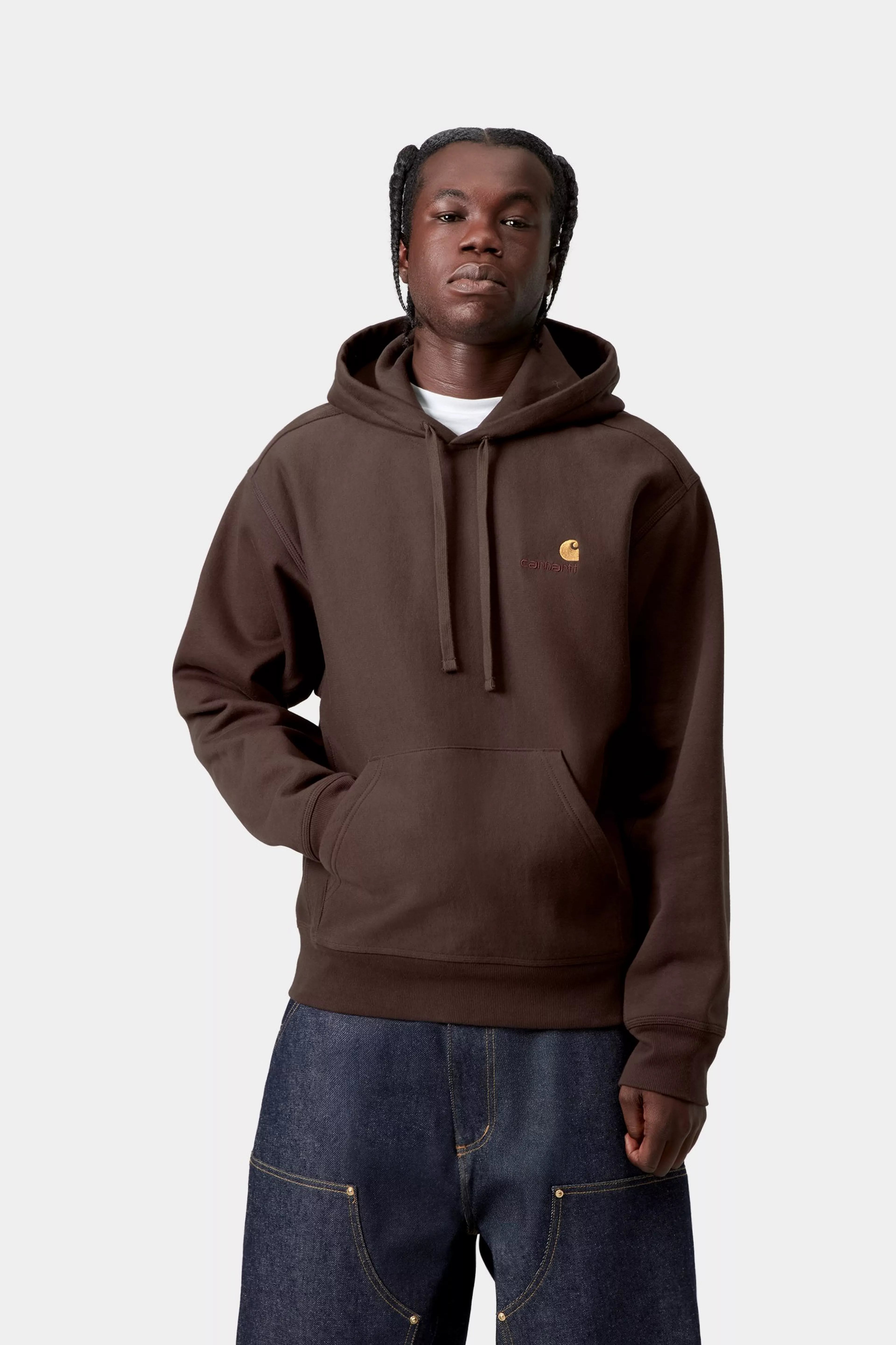 Hooded American Script Sweat - Palisander 2