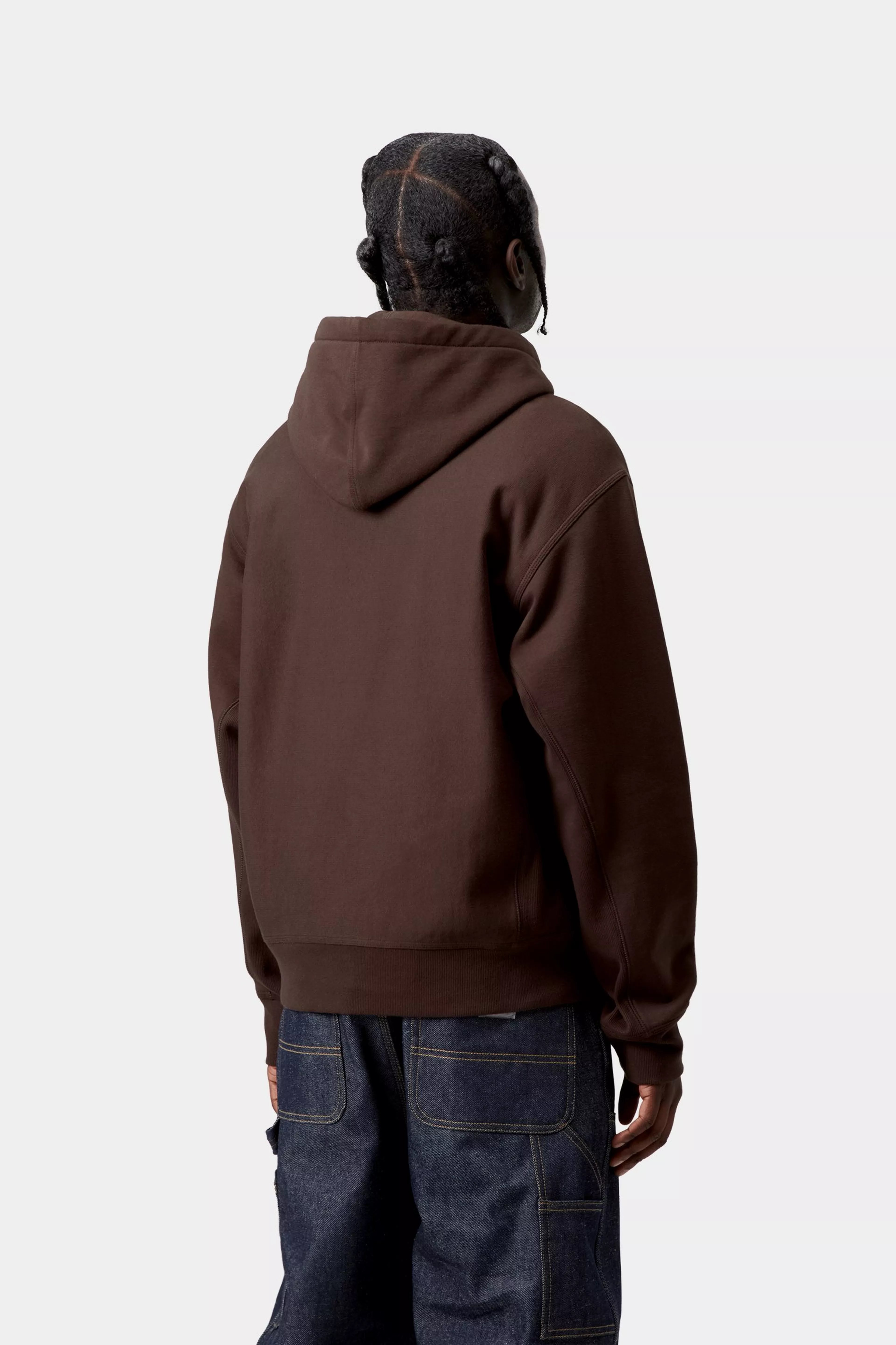 Hooded American Script Sweat - Palisander 3