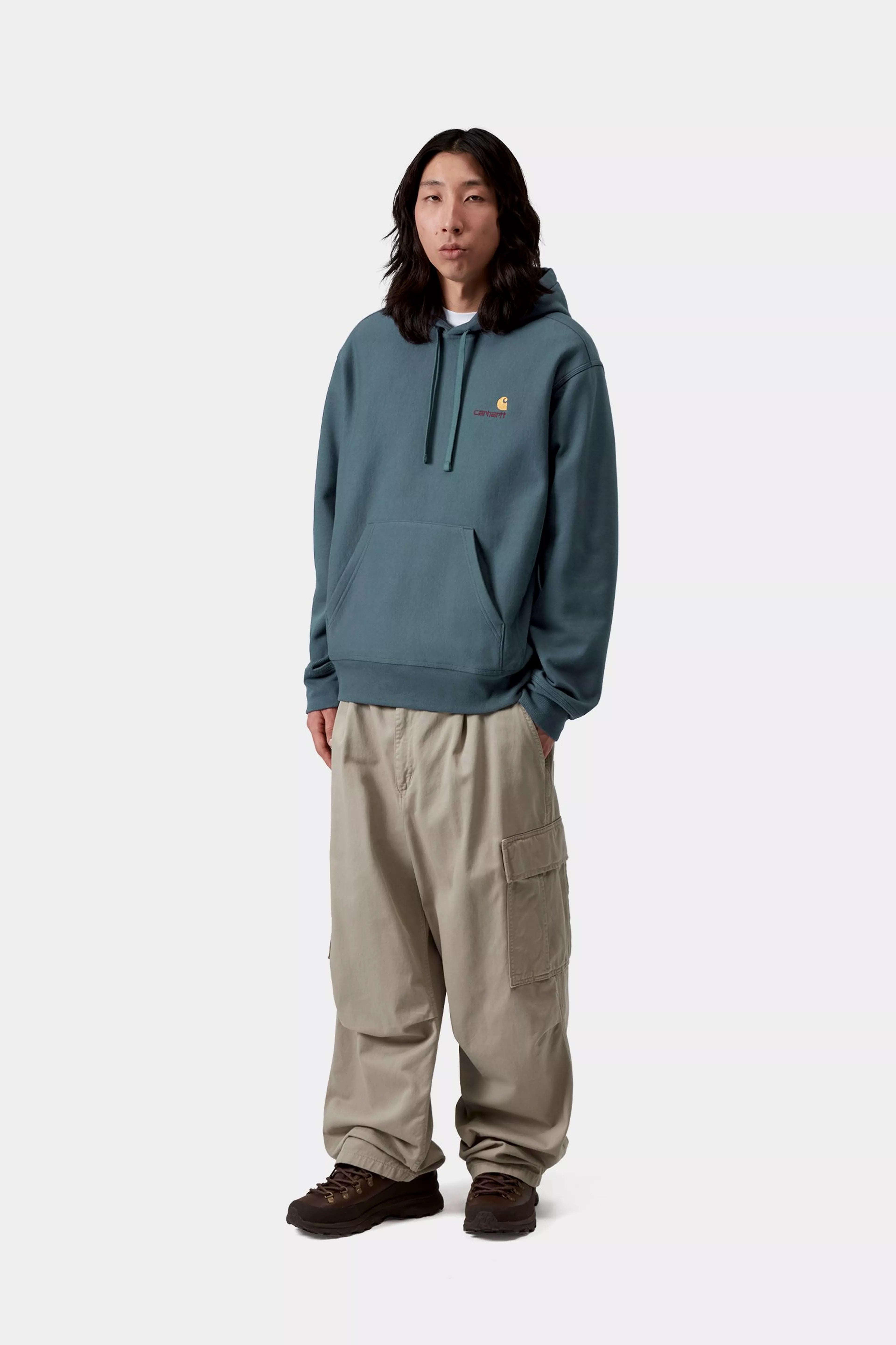 Hooded American Script Sweat - Office Blue 4