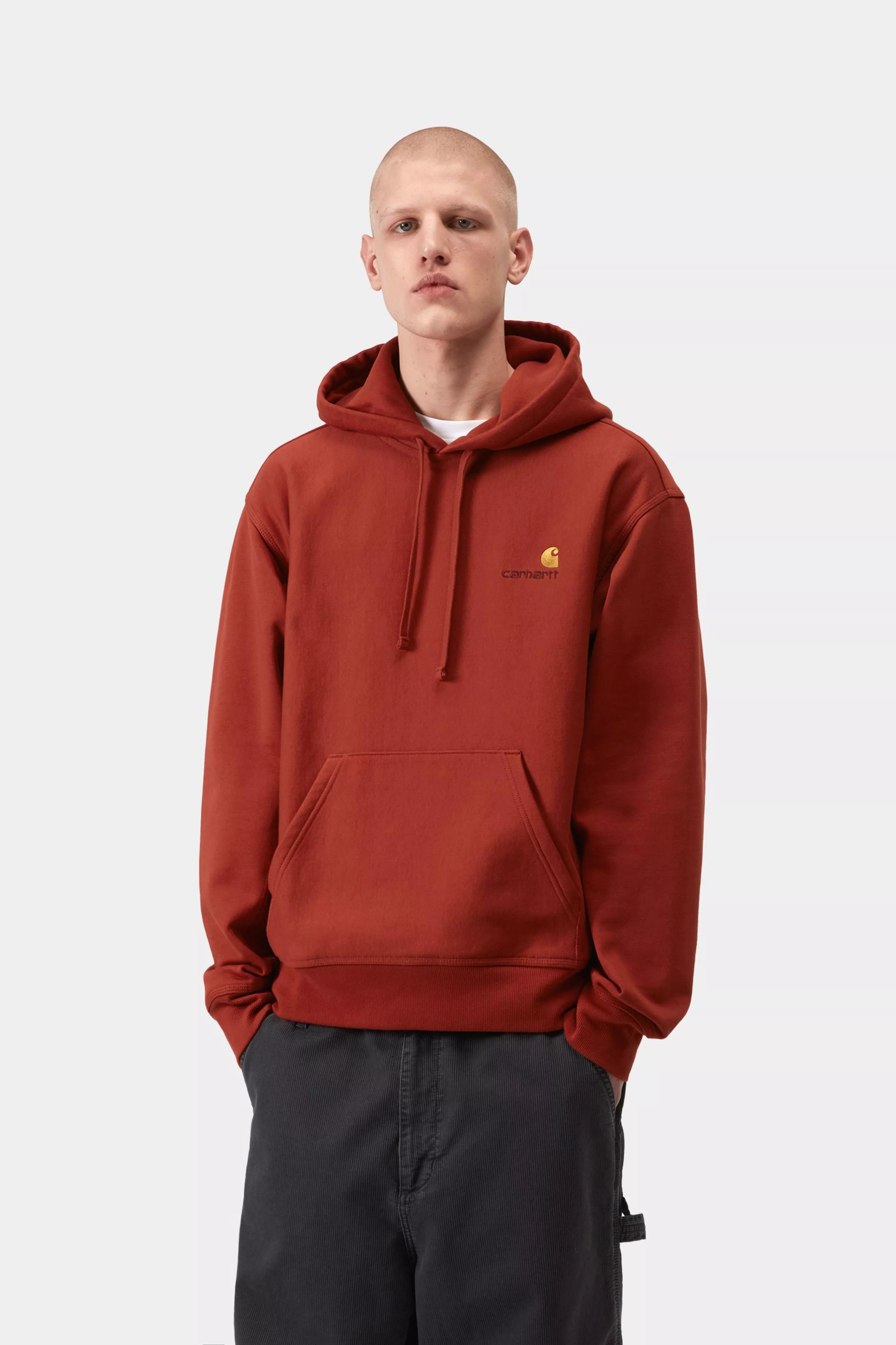 Hooded American Script Sweat - Oxide Red