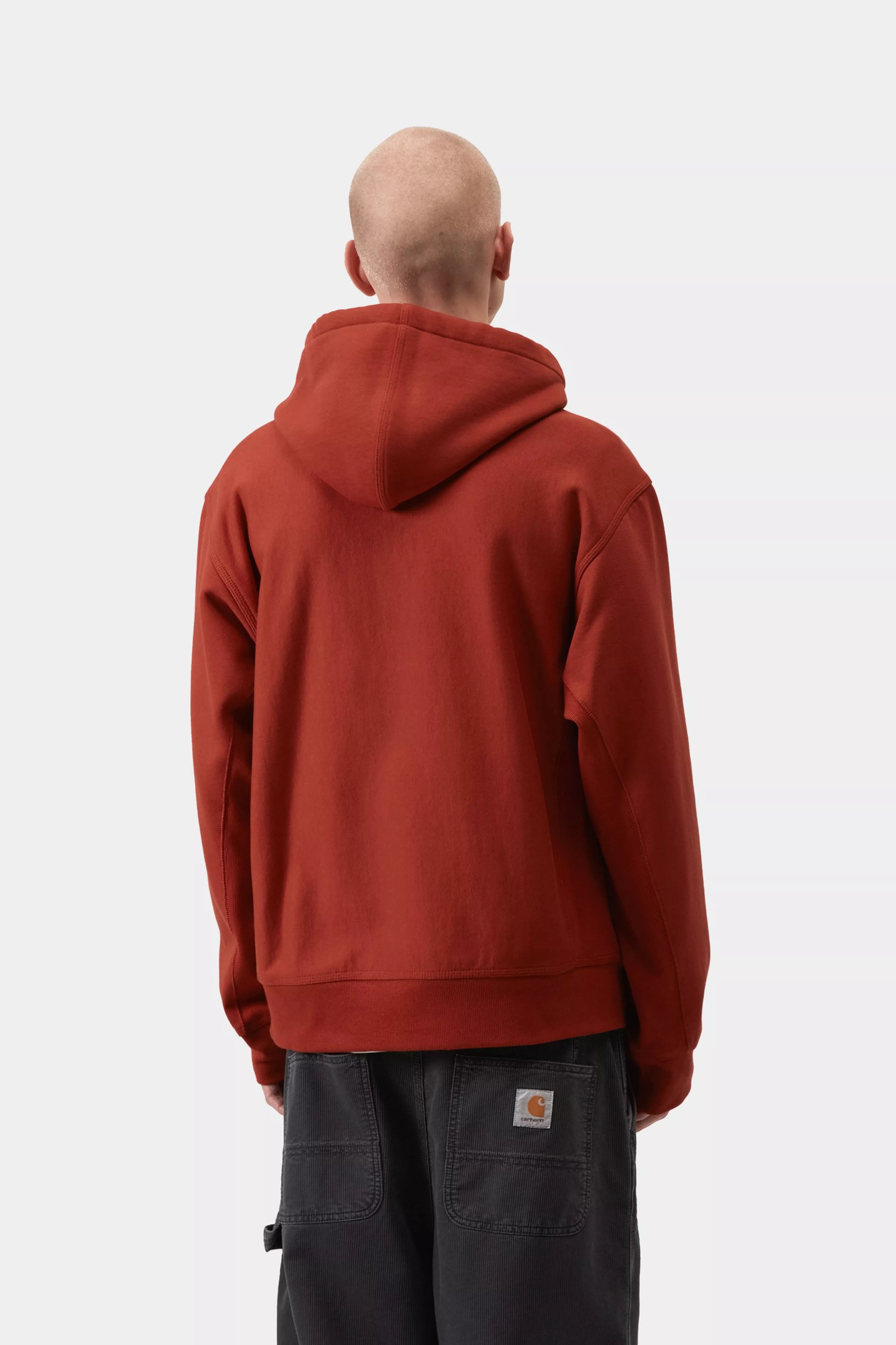Hooded American Script Sweat - Oxide Red 3