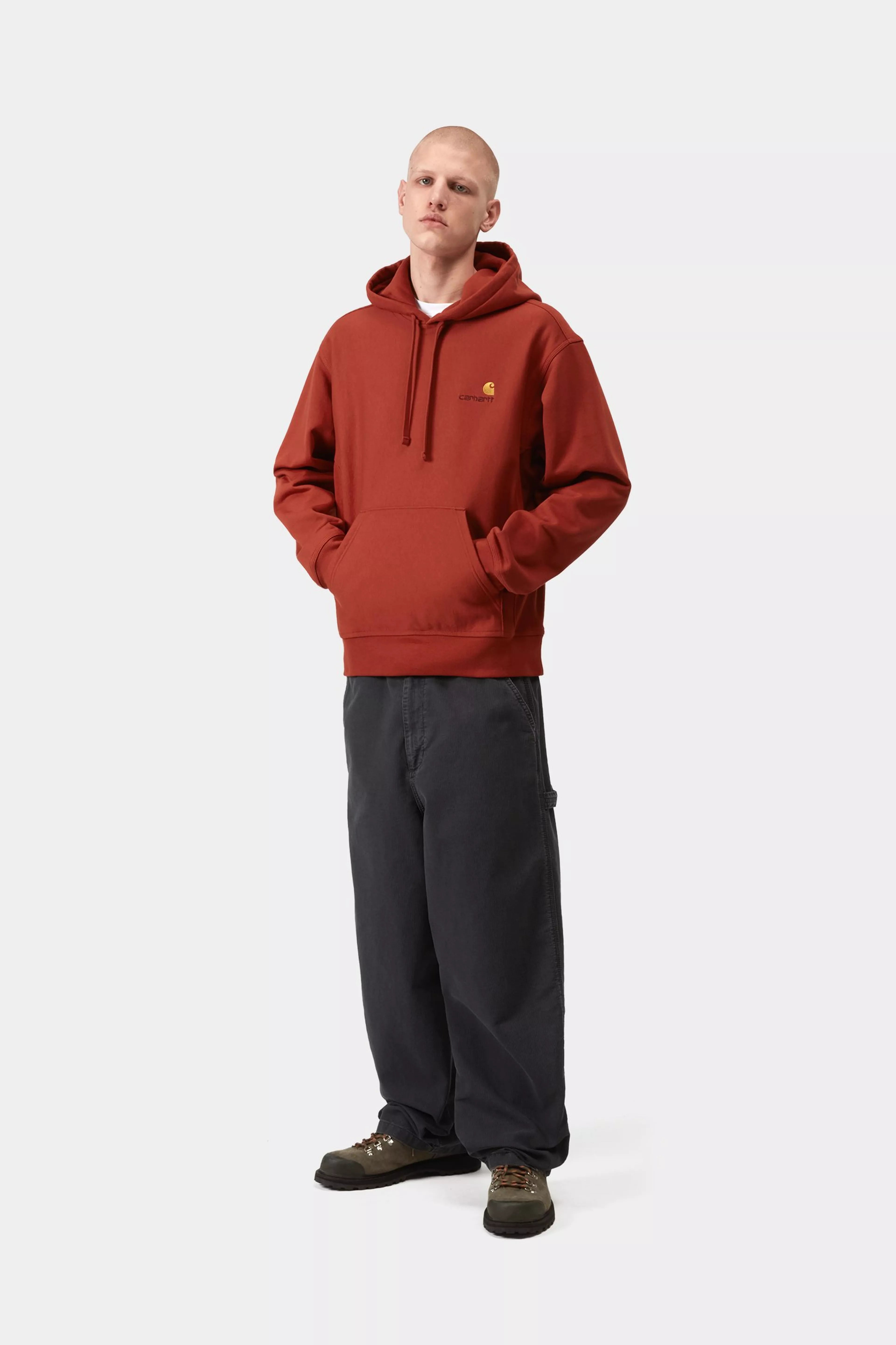 Hooded American Script Sweat - Oxide Red