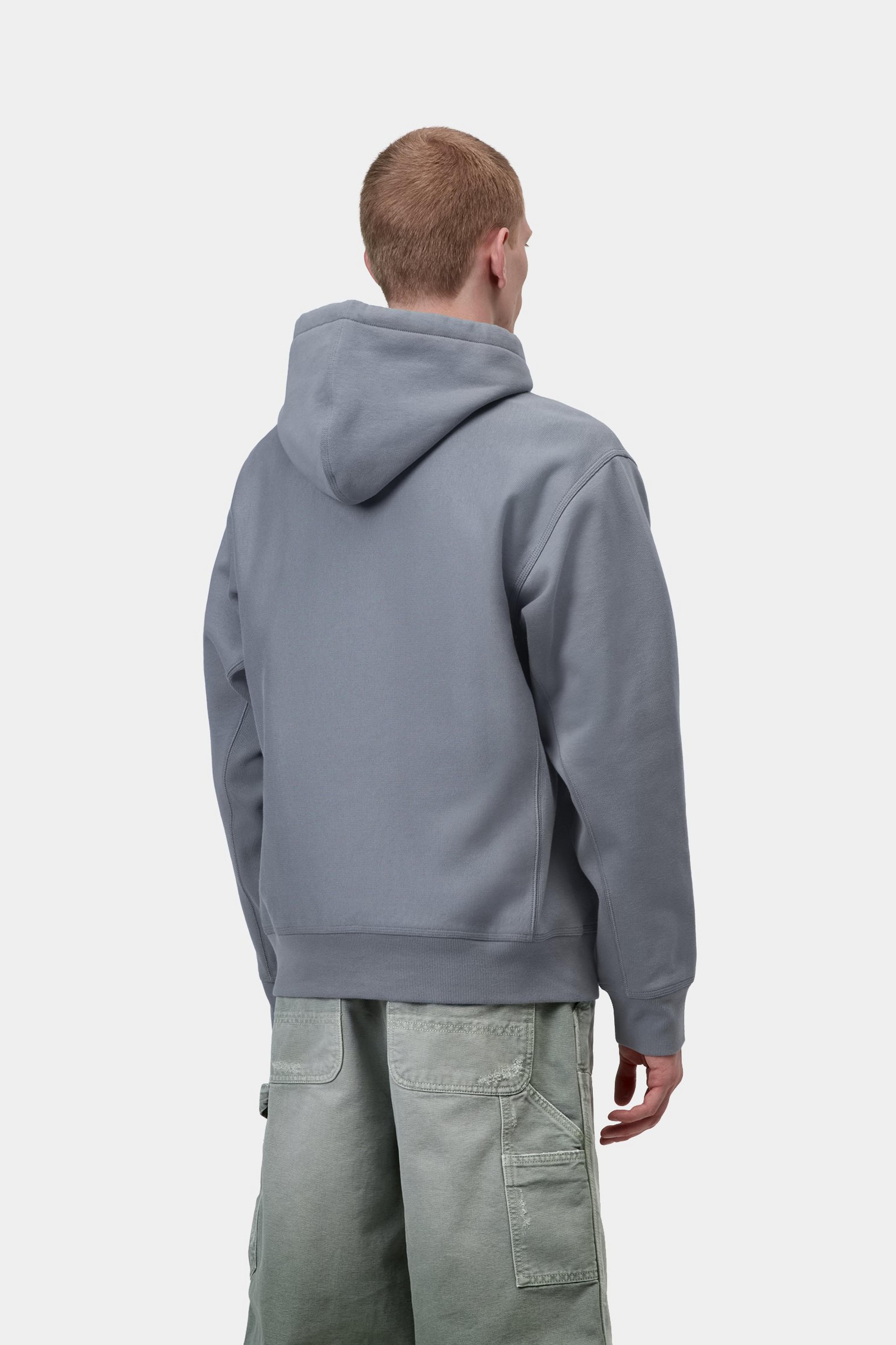 Hooded American Script Sweat - Shady Blue
