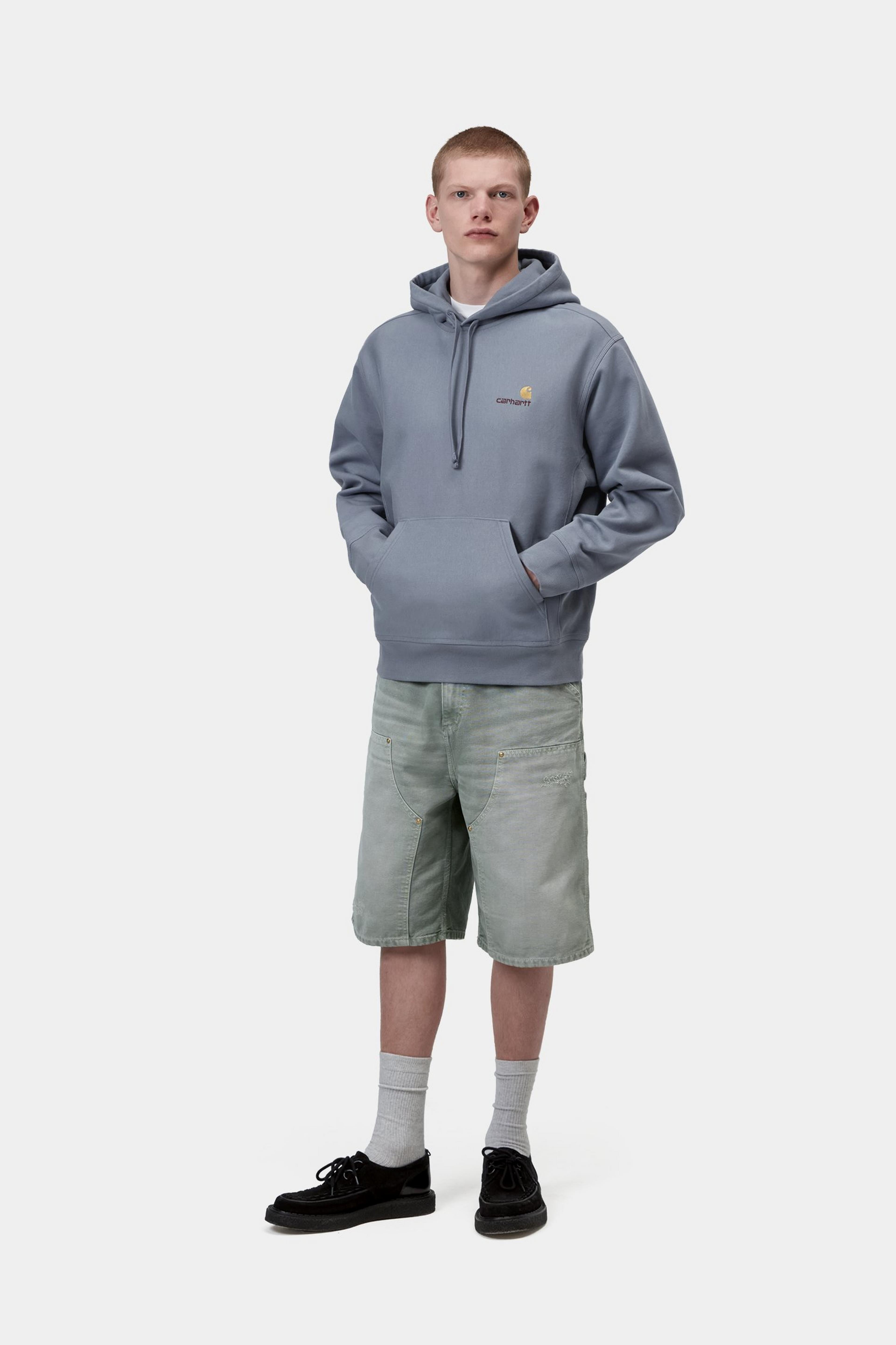 Hooded American Script Sweat - Shady Blue