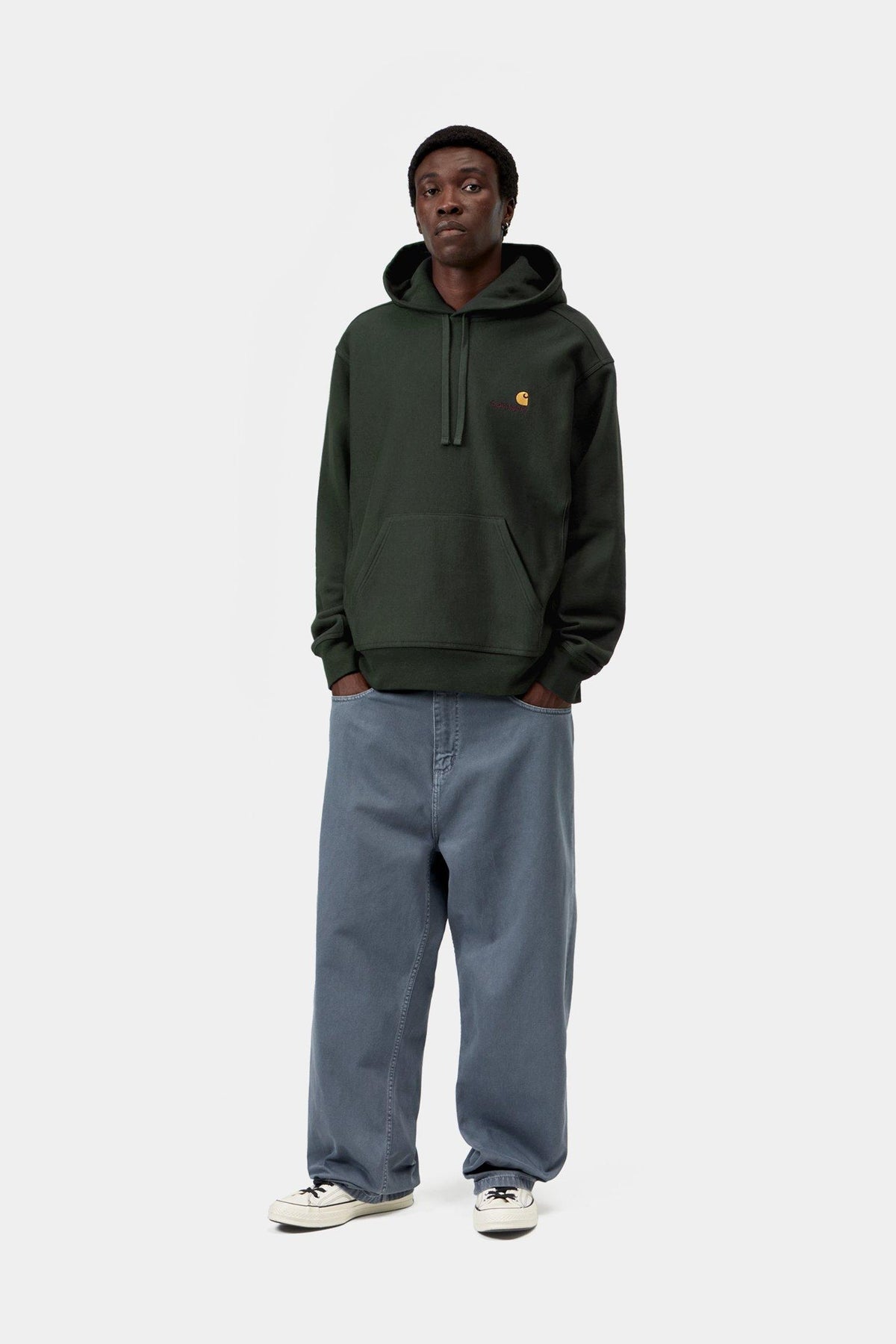 Hooded American Script Sweatshirt - Raven