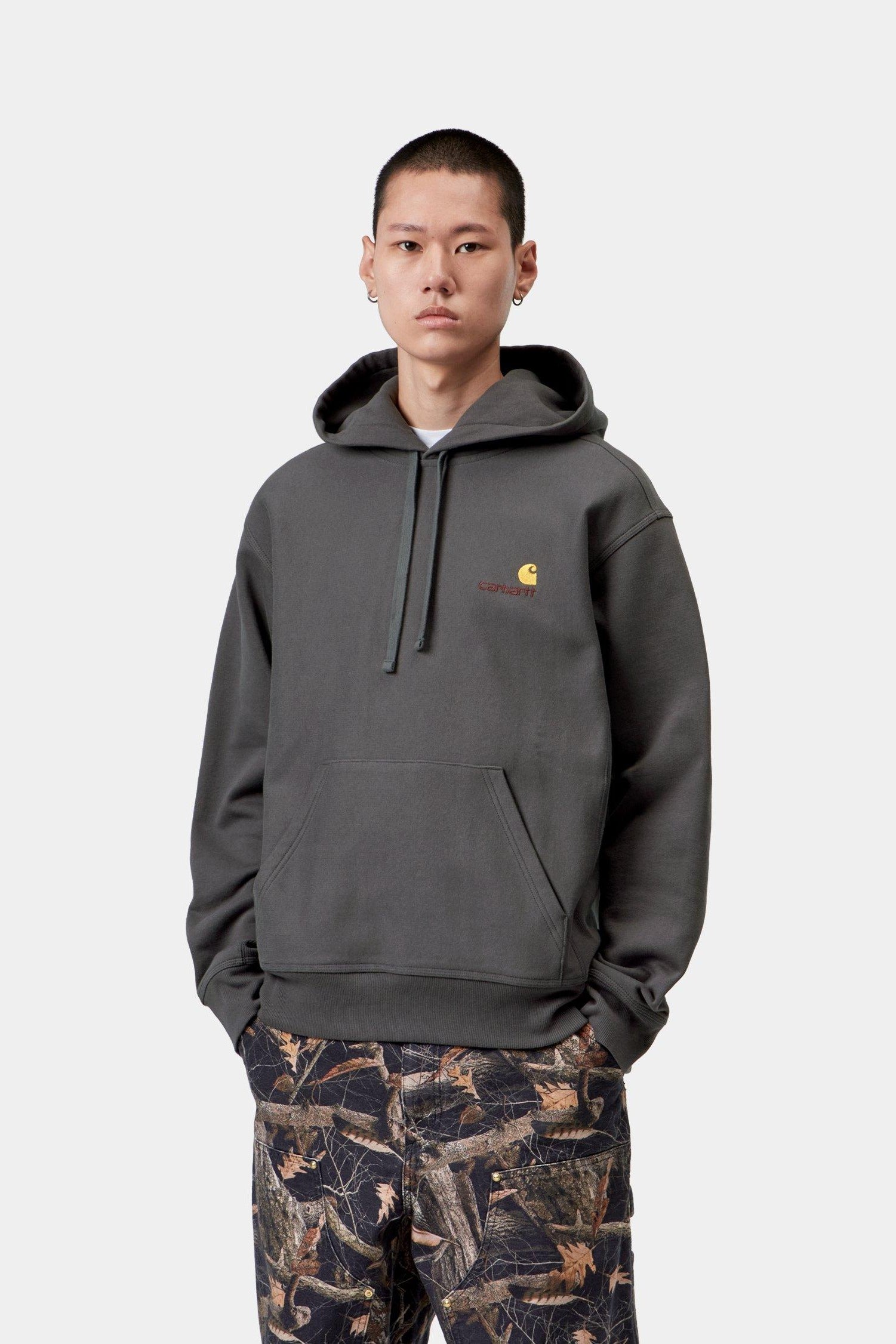 Hooded American Script Sweatshirt - Graphite 2