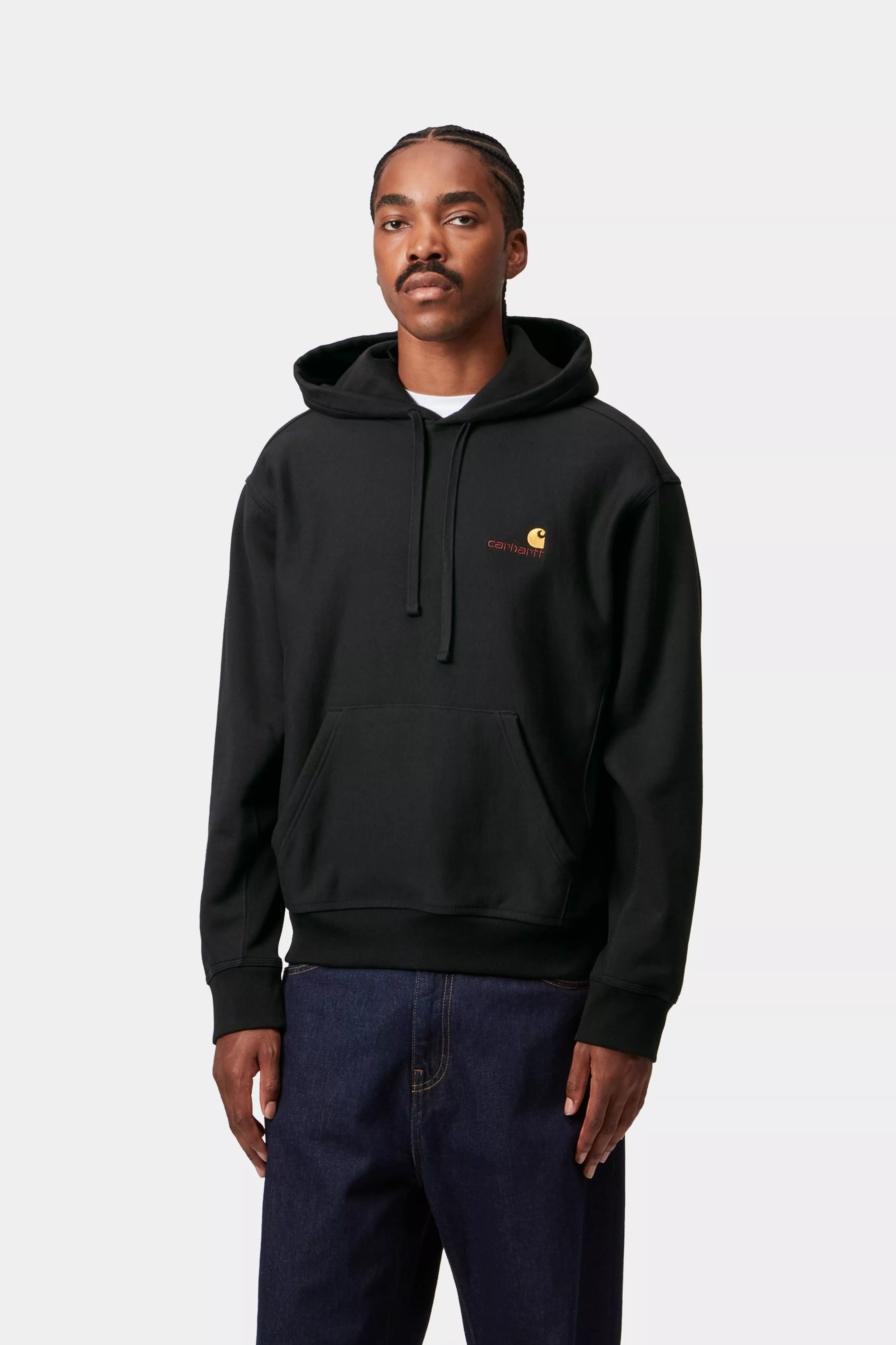 Hooded American Script Sweat - Black