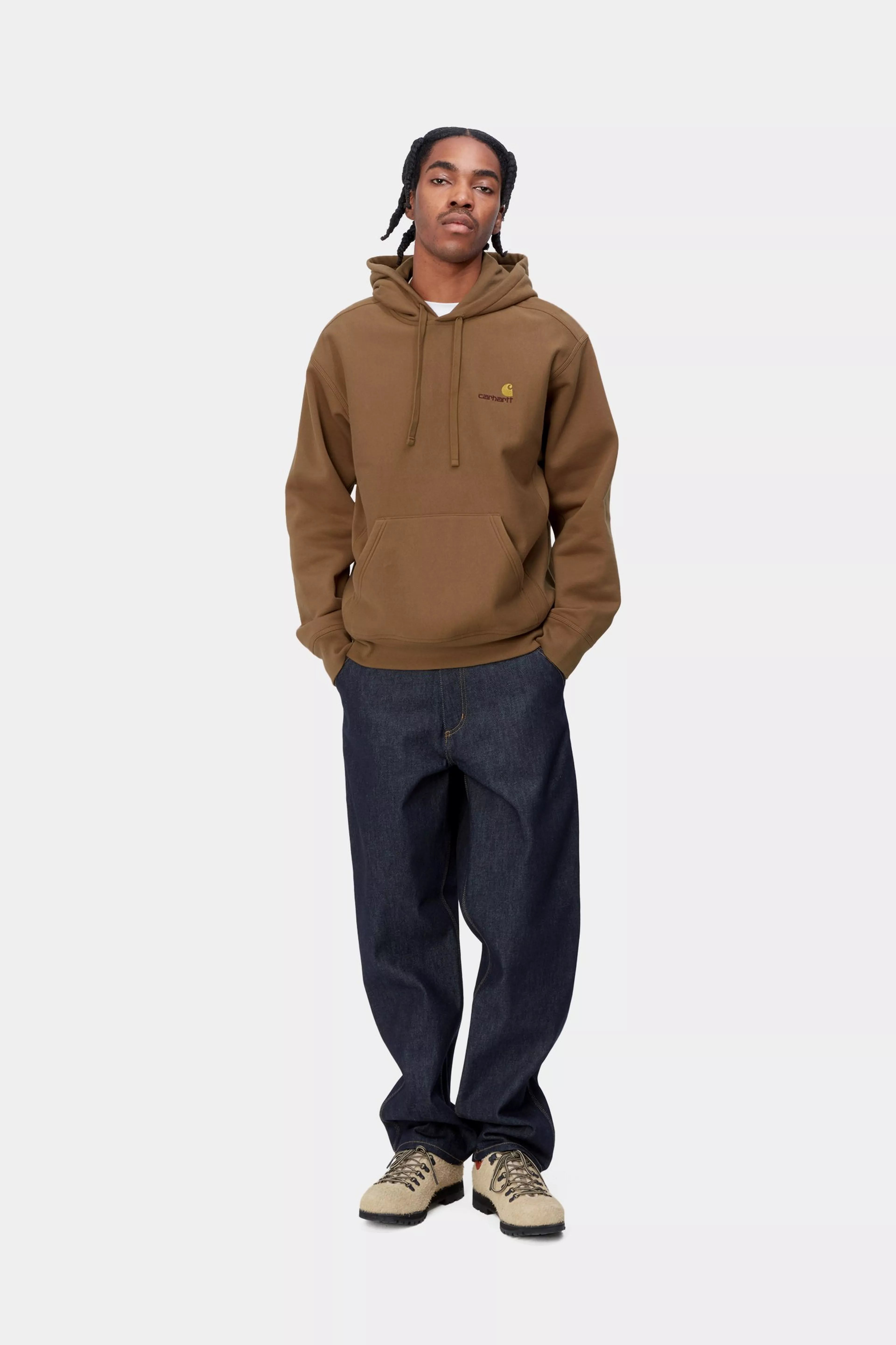 HOODED AMERICAN SCRIPT SWEAT - Hamilton Brown
