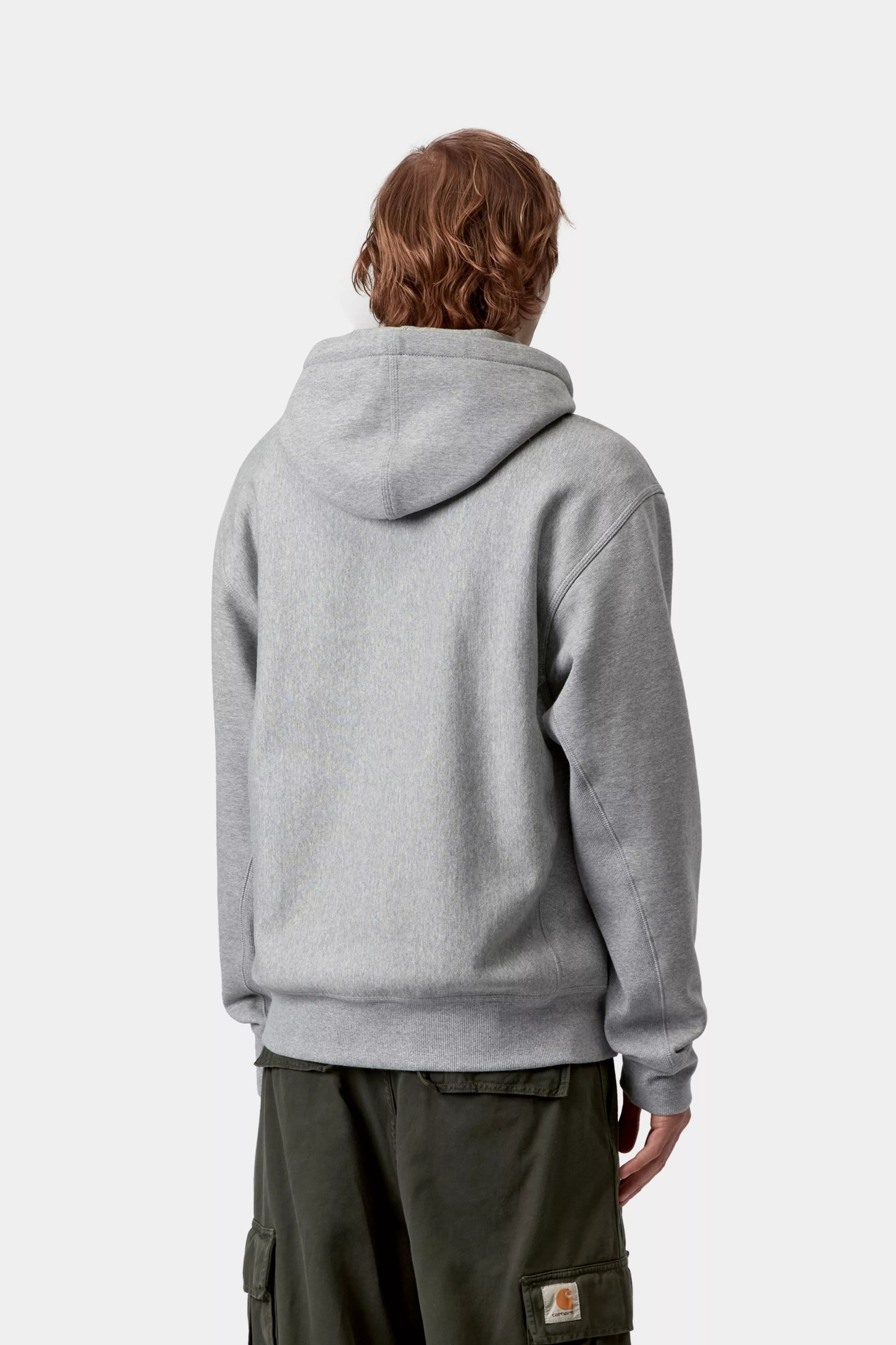 Hooded American Script Sweat - Grey Heather