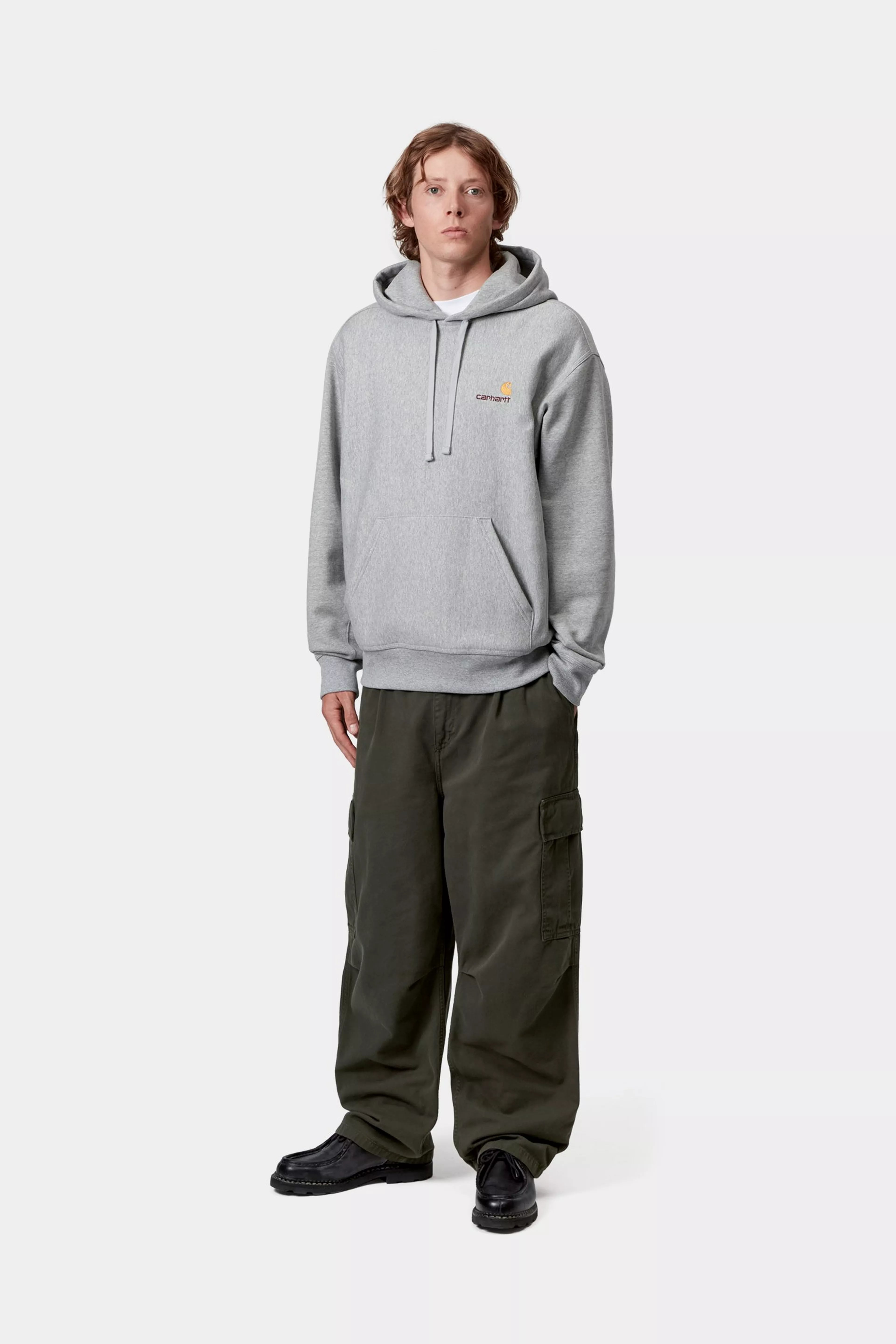 Hooded American Script Sweat - Grey Heather 4