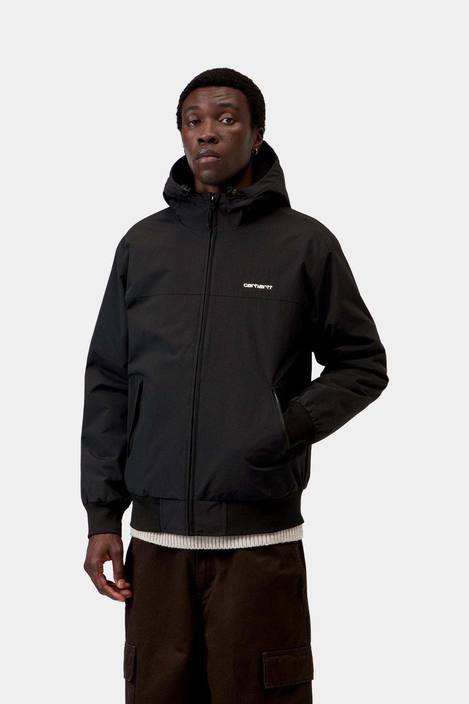 Hooded Sail Jacket - Black / White 4