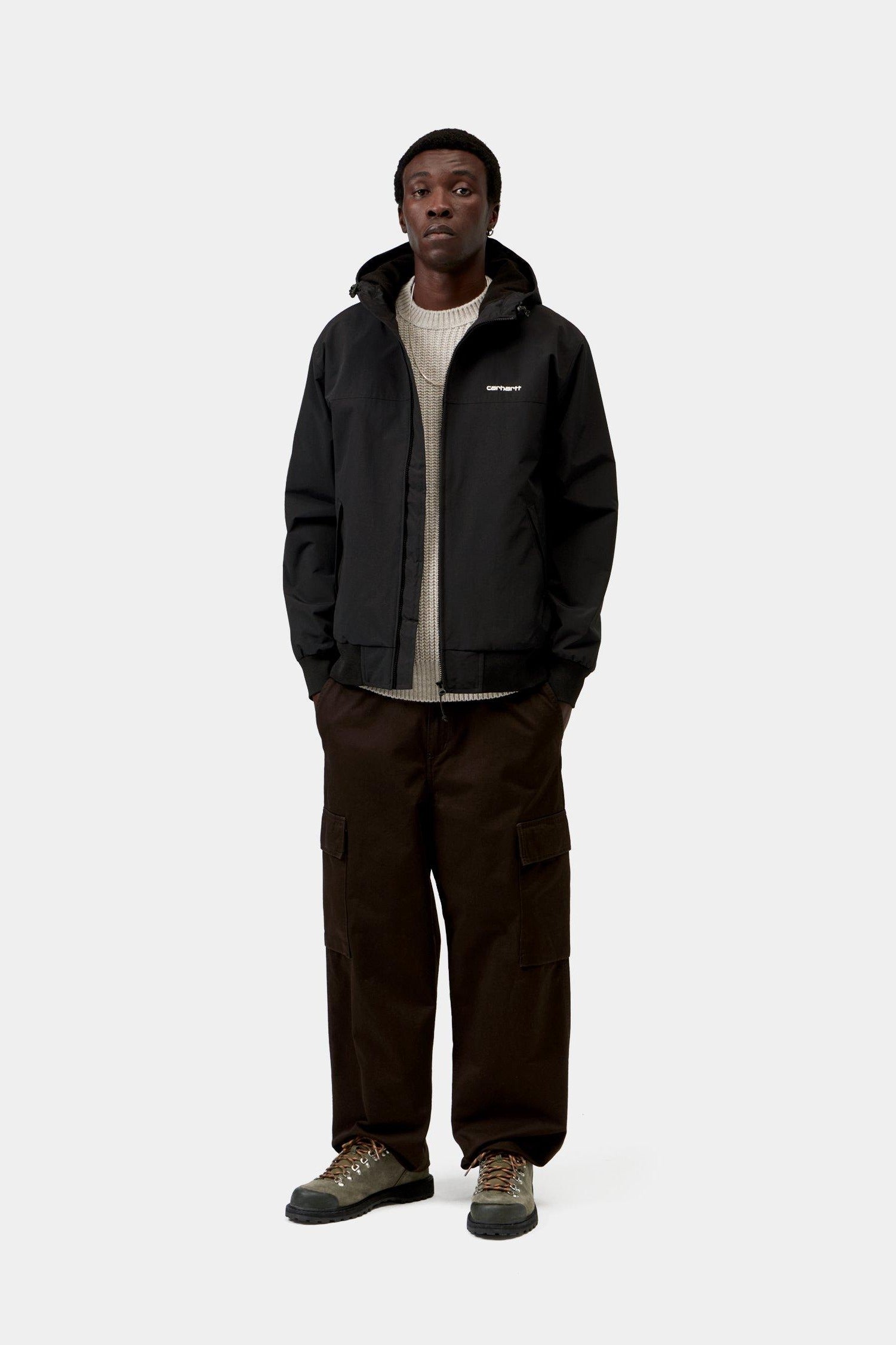 Hooded Sail Jacket - Black / White 5
