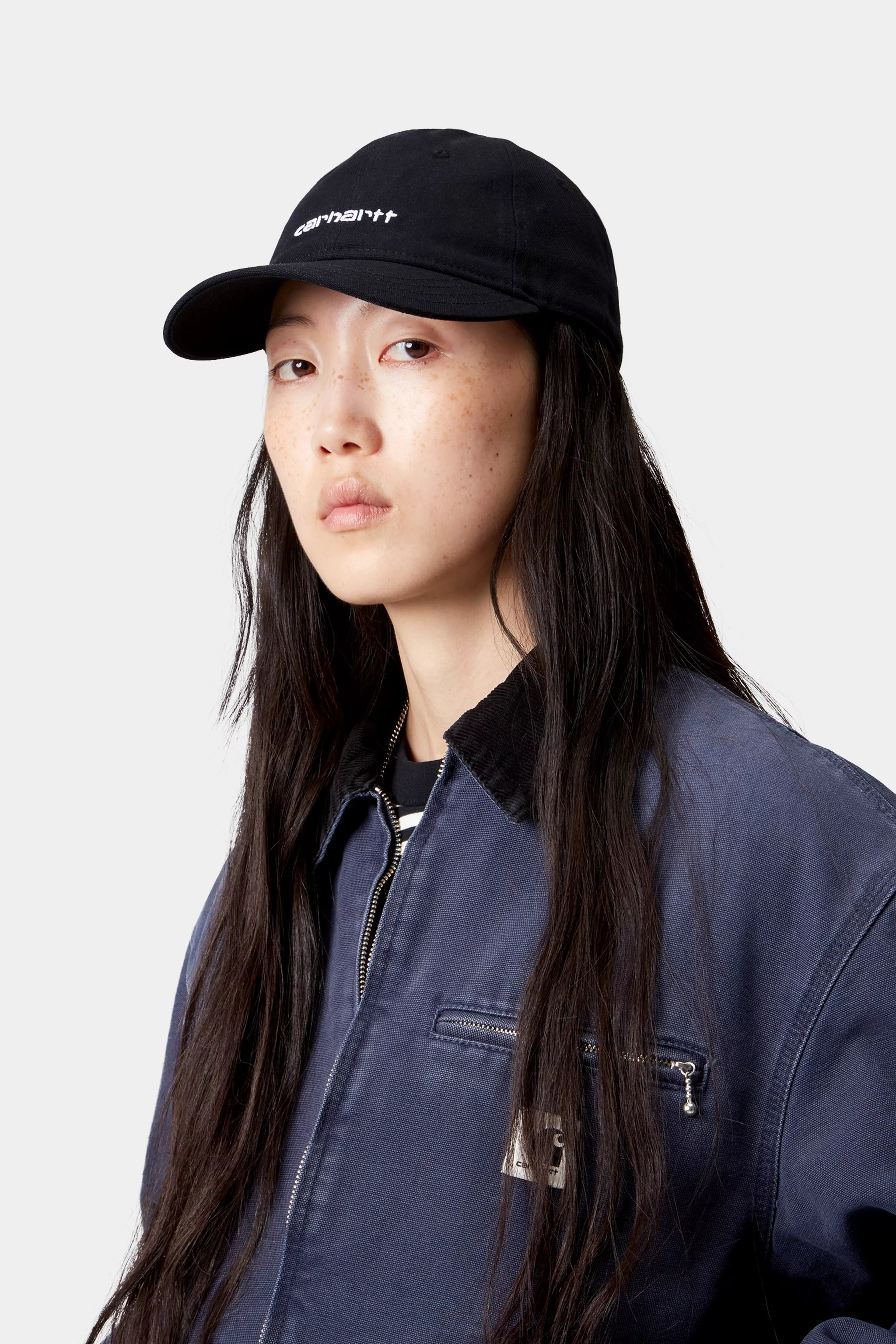 Canvas Script Cap - Black / White 3