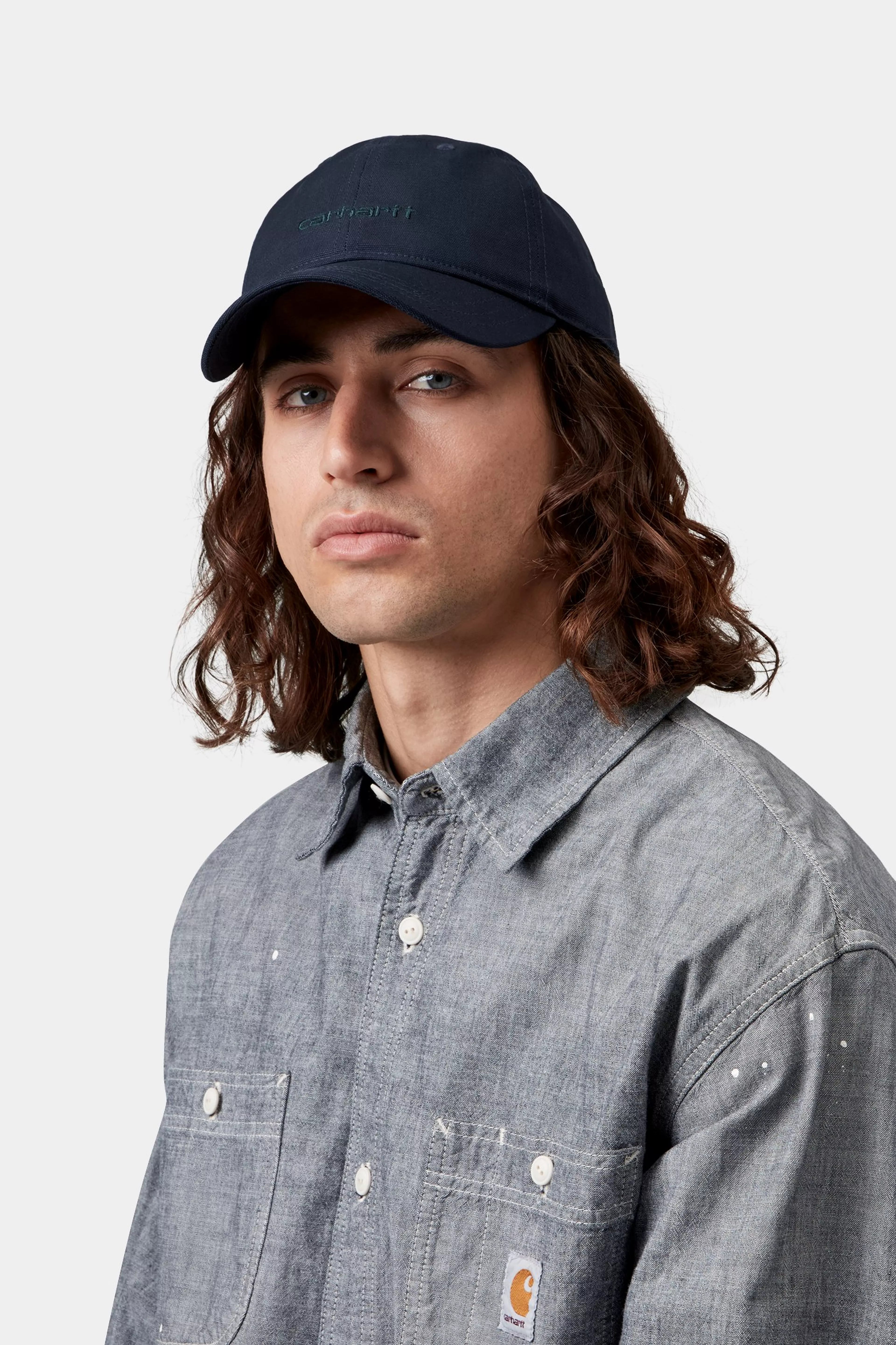 Canvas Script Cap - Dark Navy / Dark Scarab