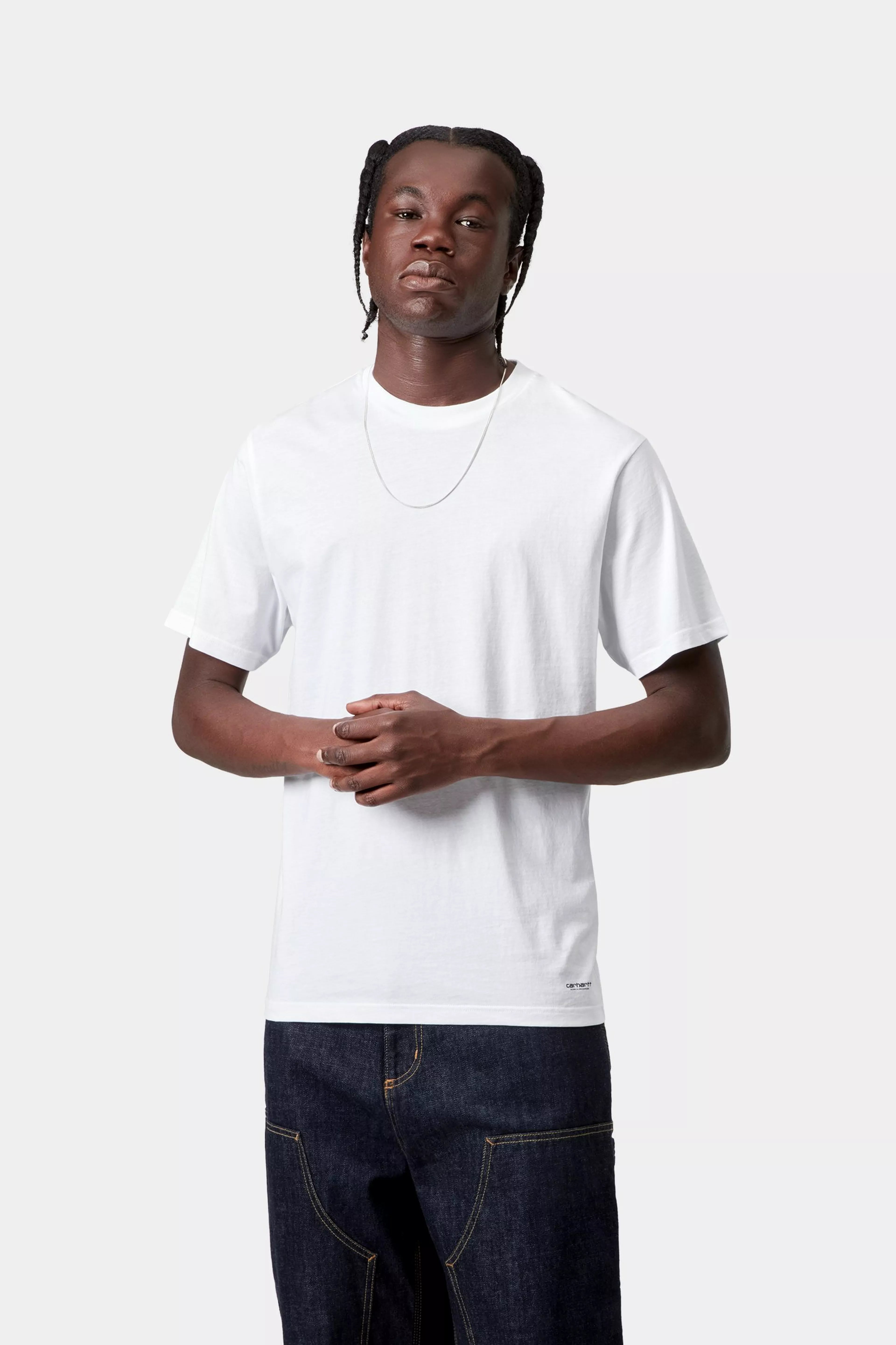 Standard Crew Neck T-Shirt - White + White 2