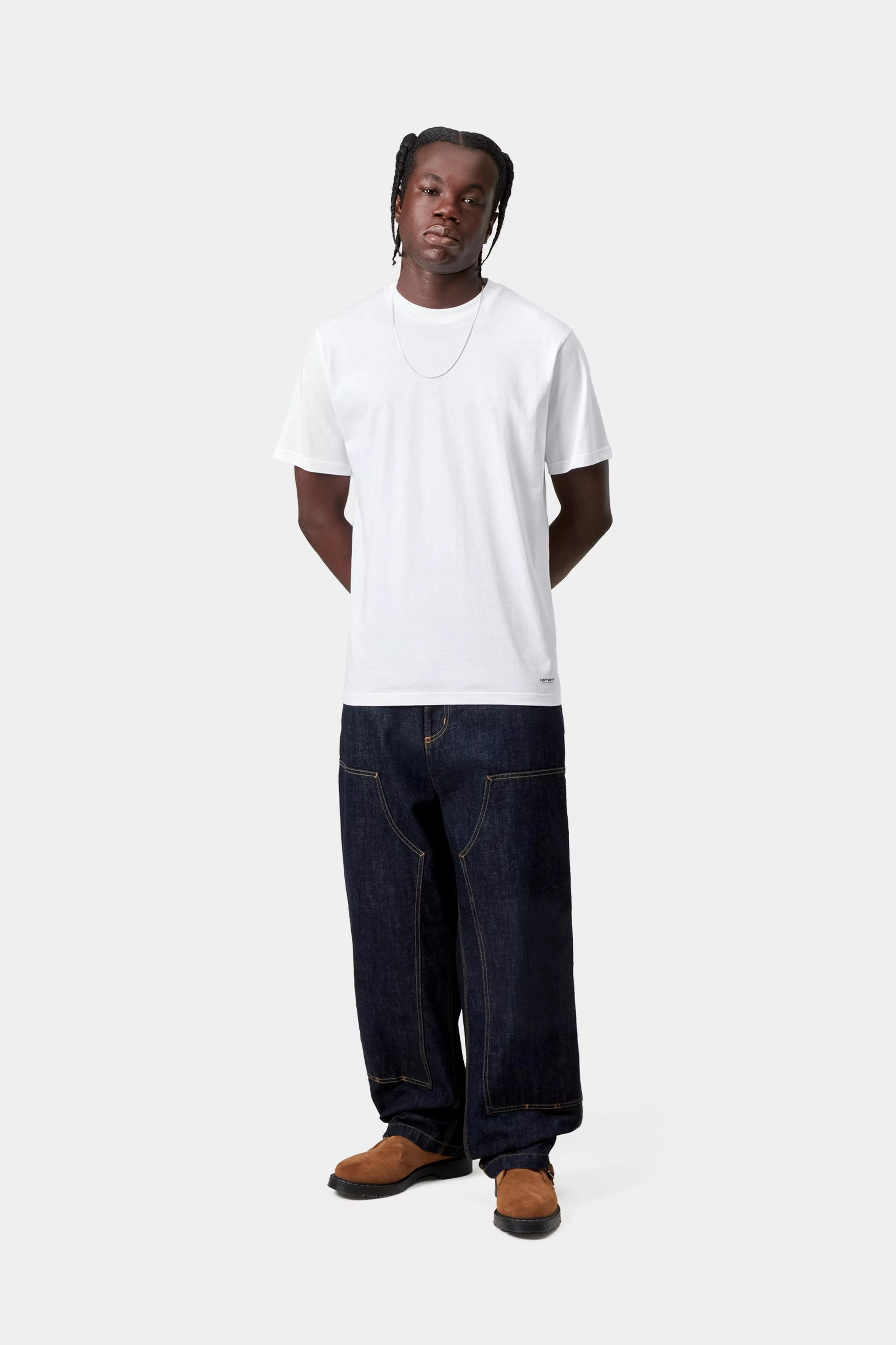 Standard Crew Neck T-Shirt - White + White 4