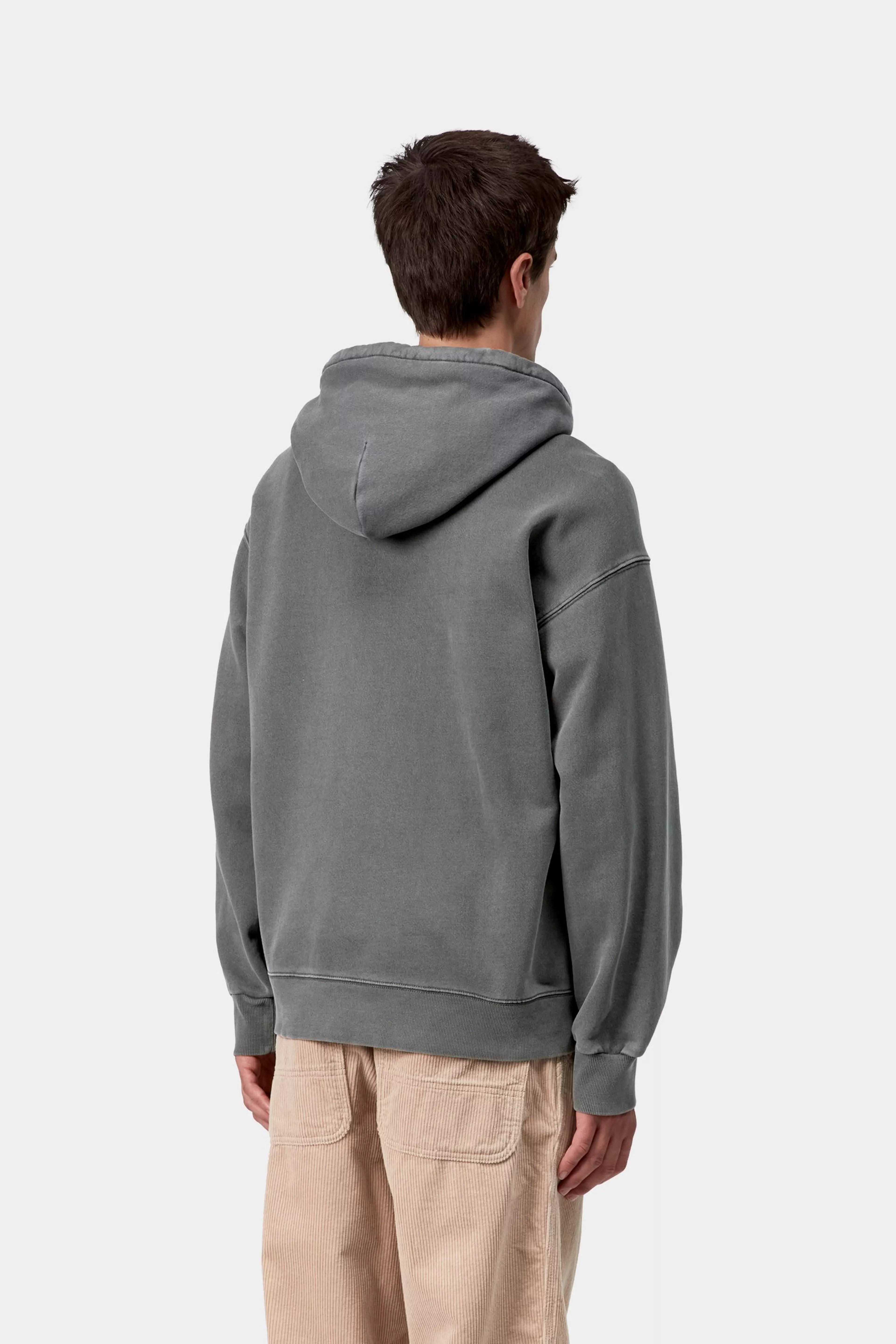 HOODED VISTA SWEAT - Black (garment dyed)