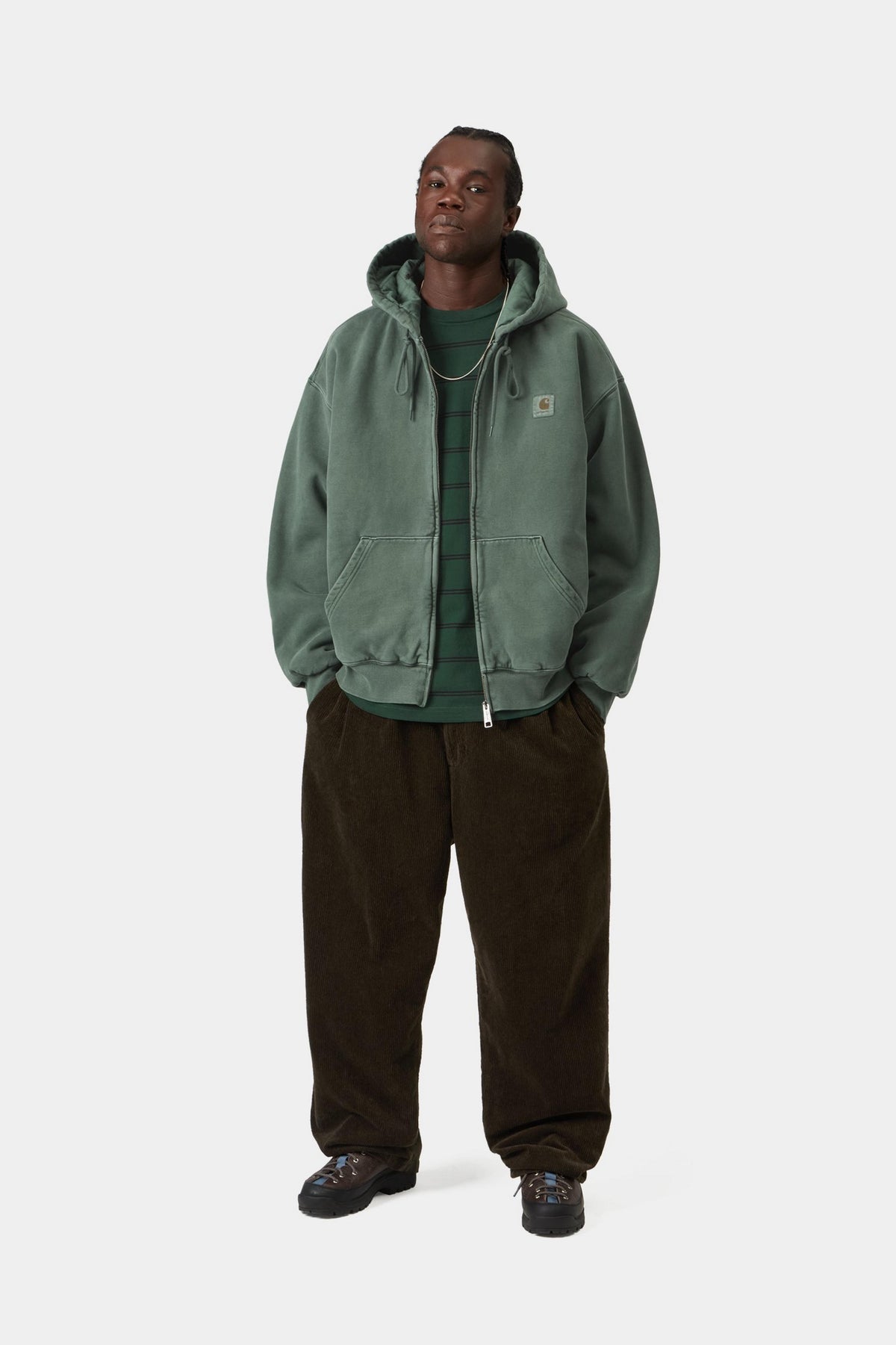 Hooded Vista Jacket - Dark Scarab garment dyed