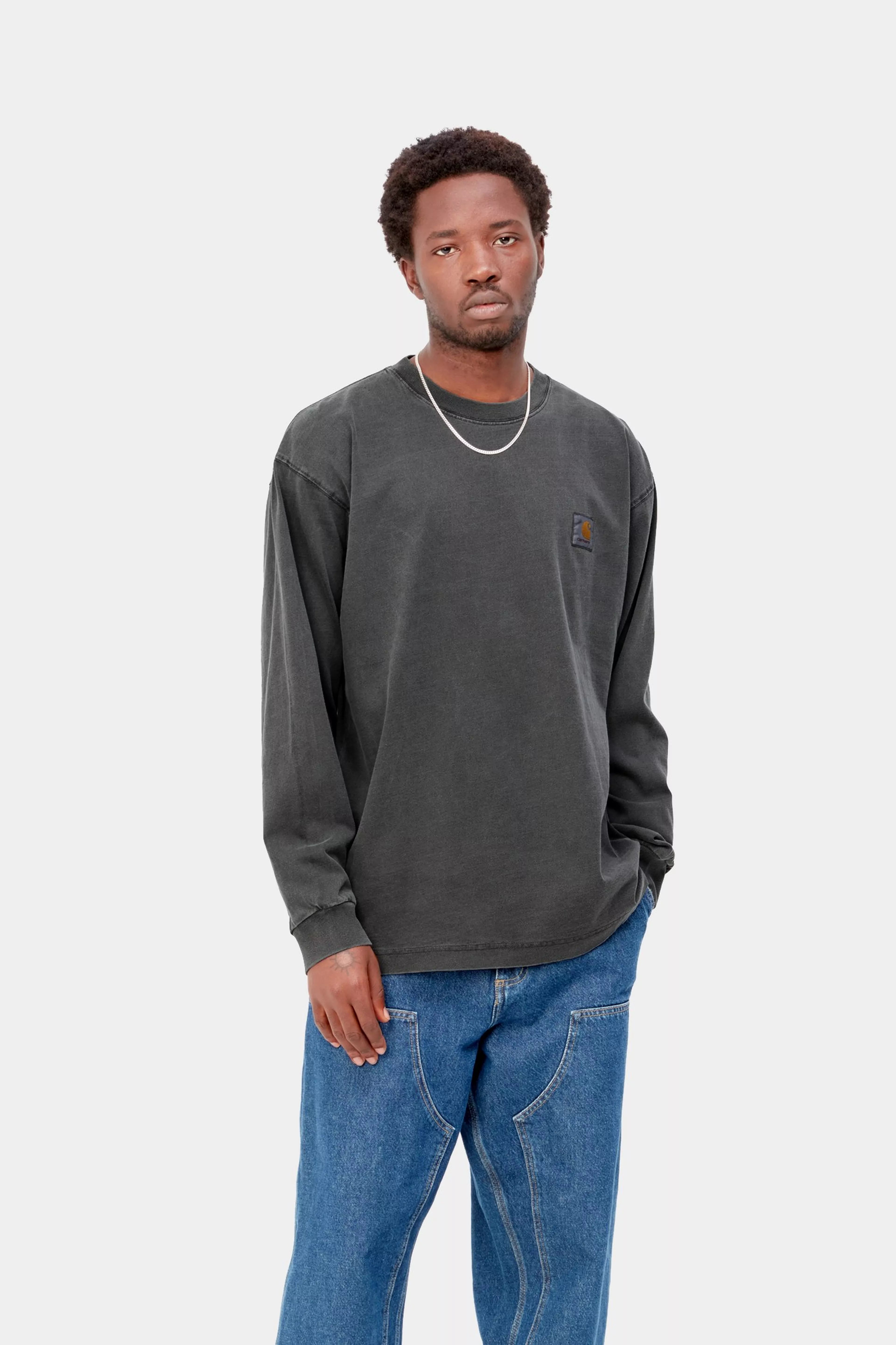 L/S Nelson T-Shirt - Black (garment dyed) 2