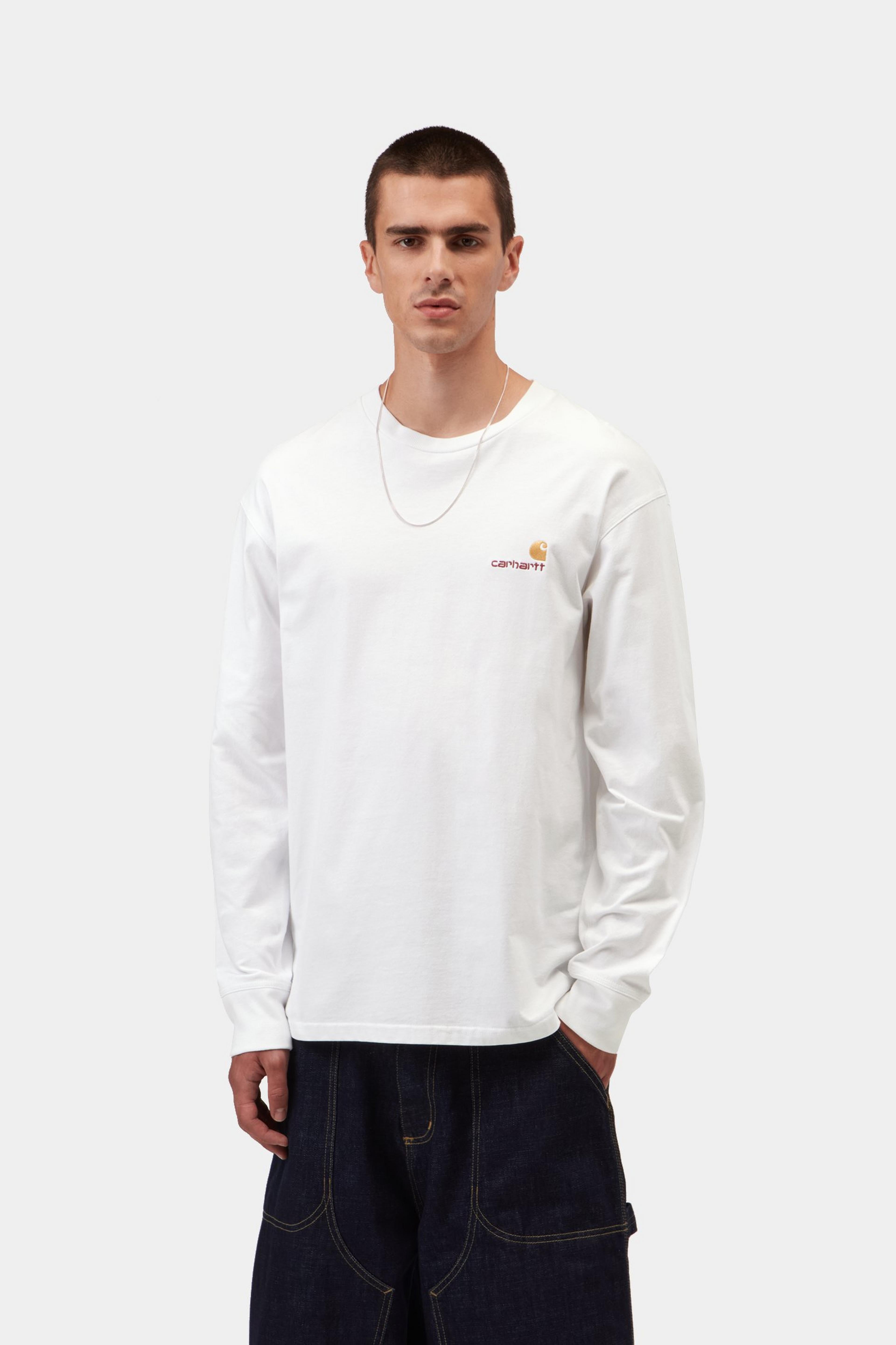 L/S American Script T-Shirt - White 2