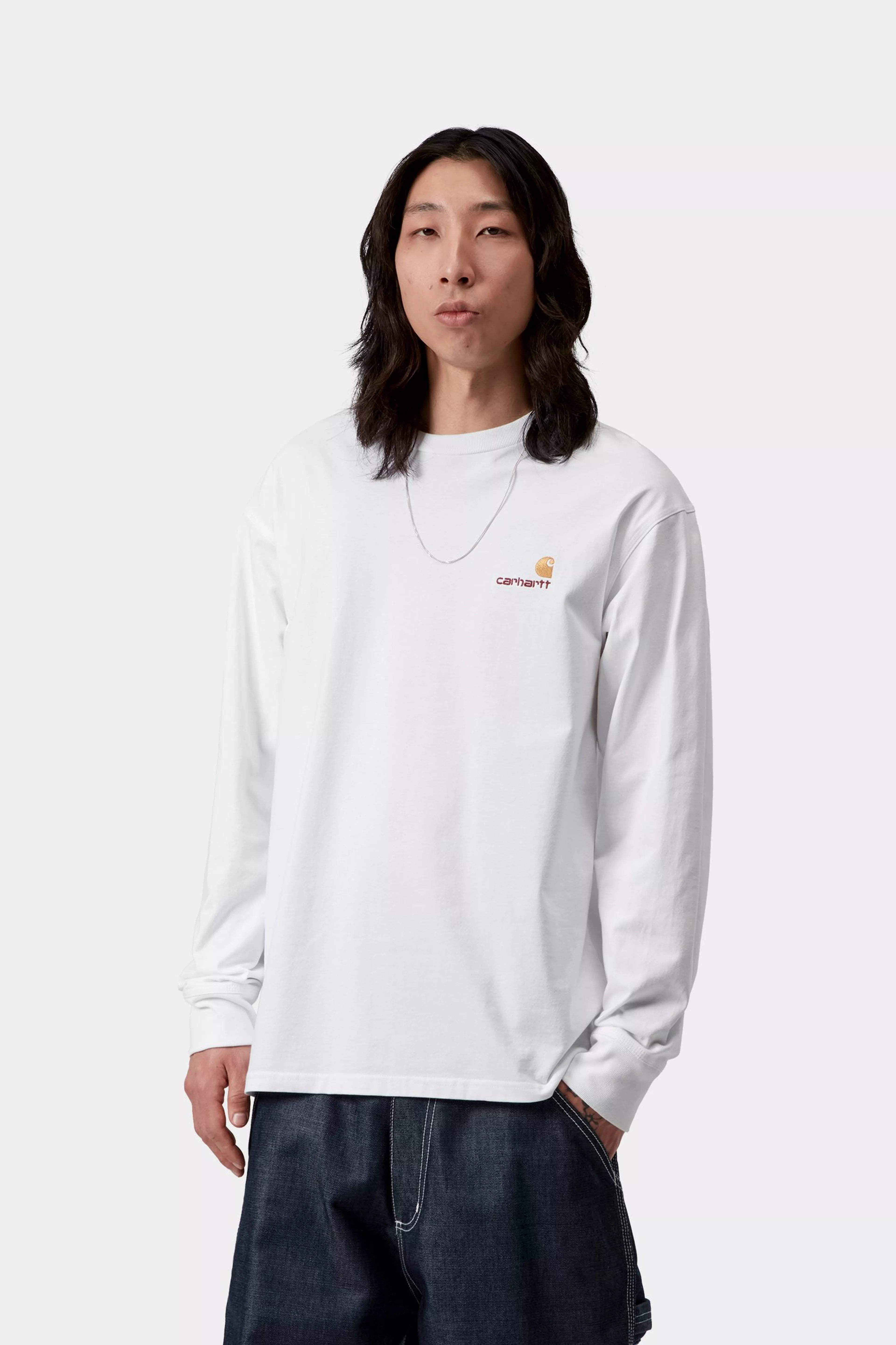 L/S American Script T-Shirt - White