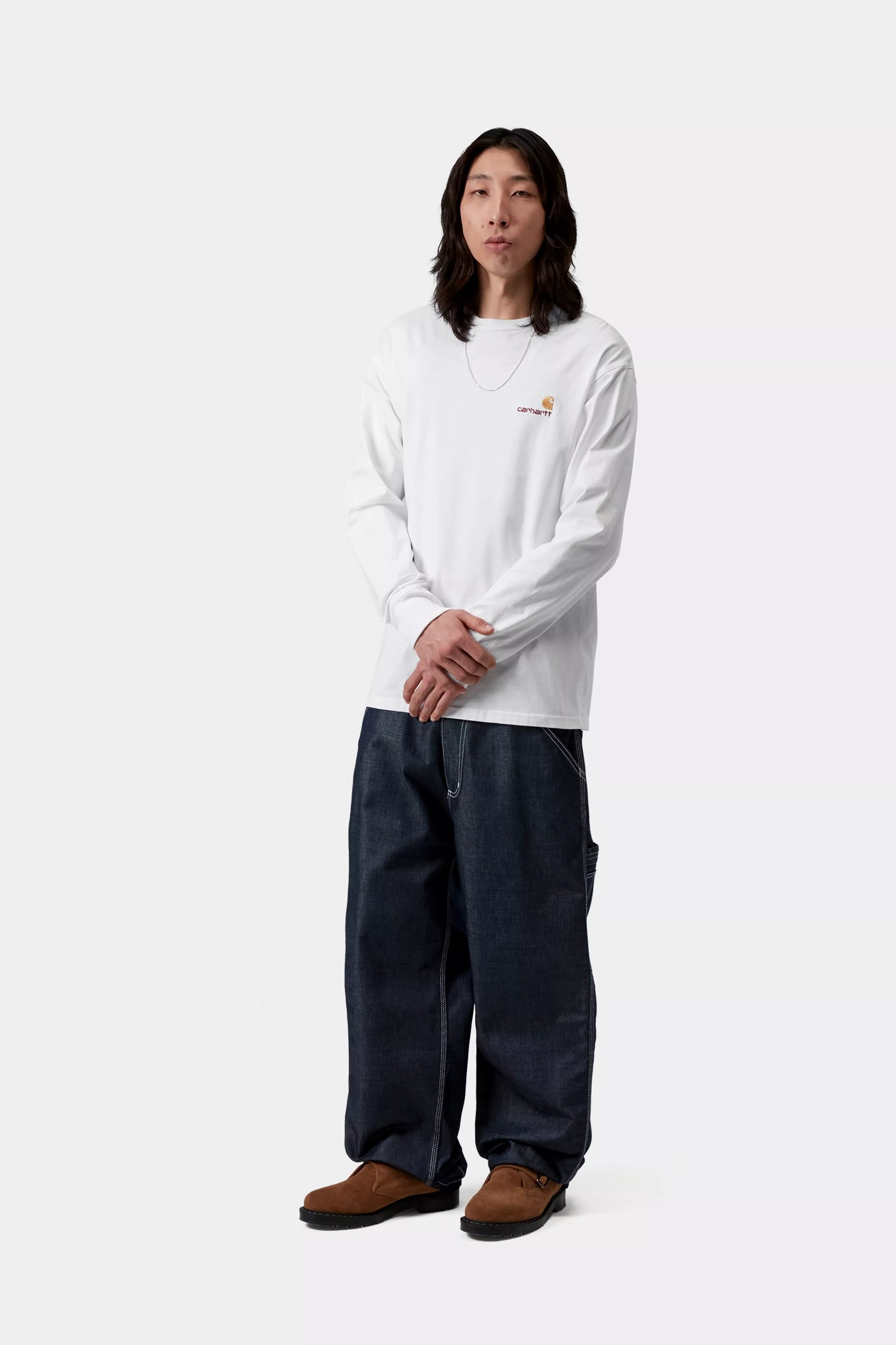 L/S American Script T-Shirt - White 4